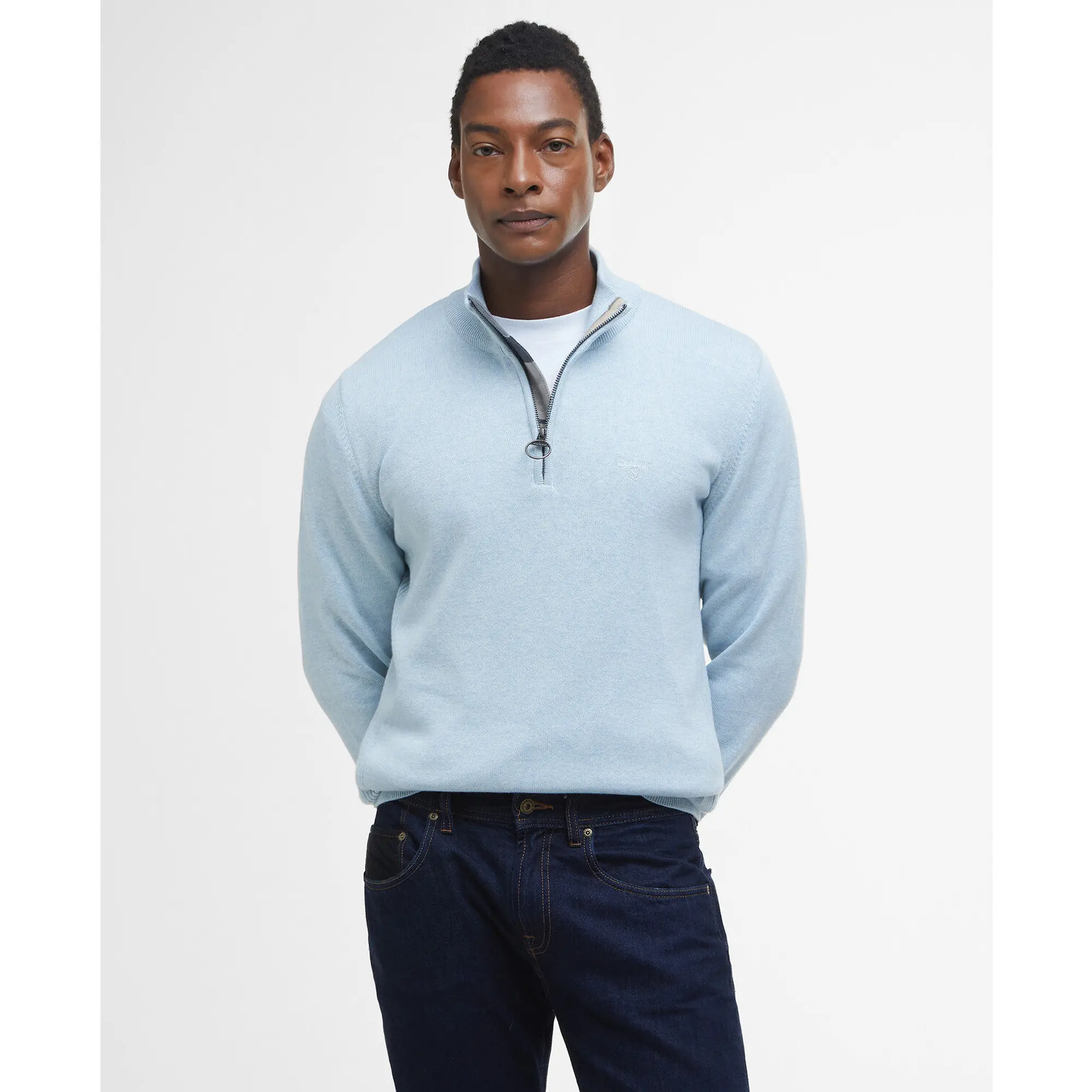 Product image 2 of 6 of Barbour Men's Cotton Half Zip Jumper - Ocean Sky
