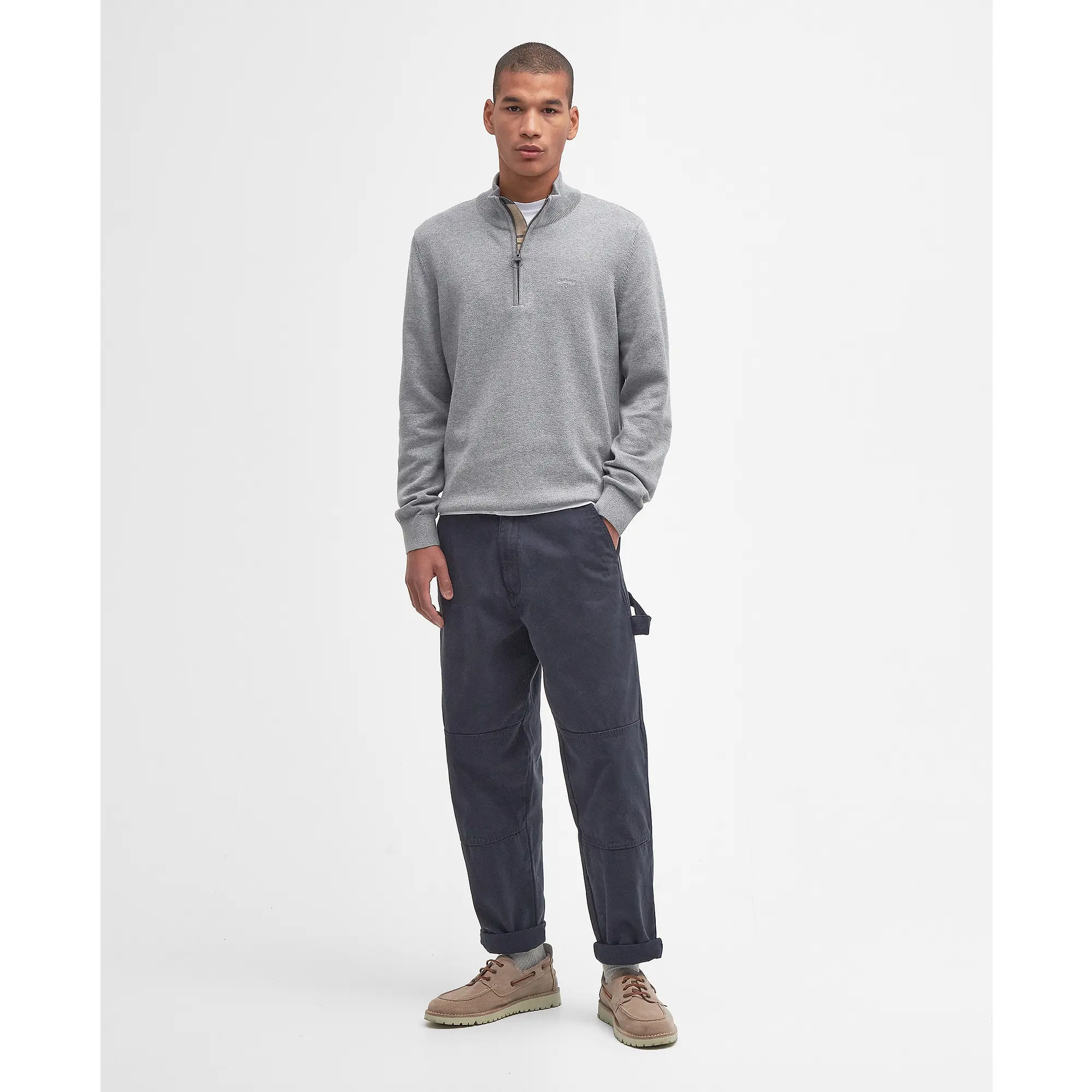 Product image 5 of 6 of Barbour Men's Cotton Half Zip Jumper - Grey