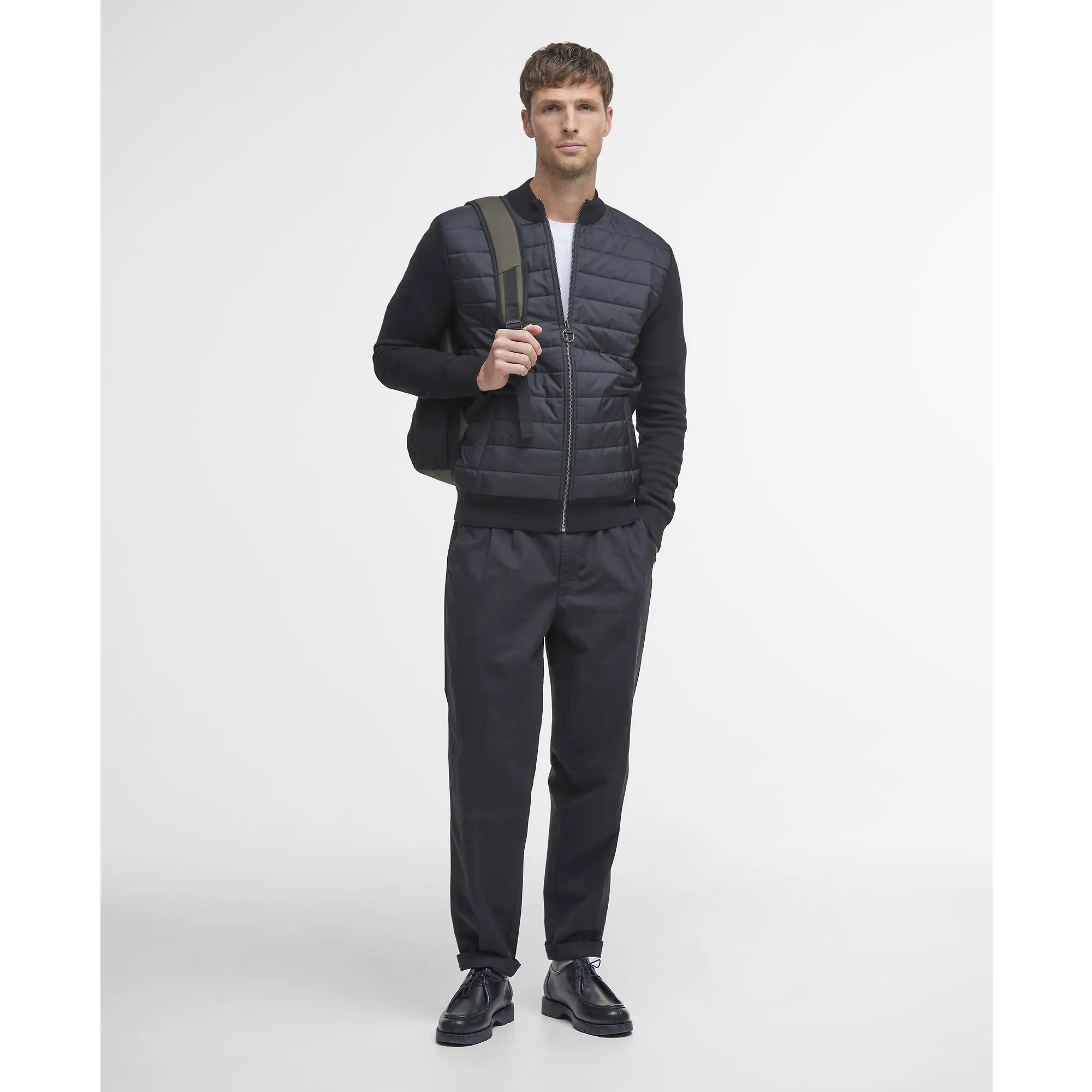 Product image 3 of 7 of Barbour Men's Essential Carn Baffle Zip Through Jumper - Black