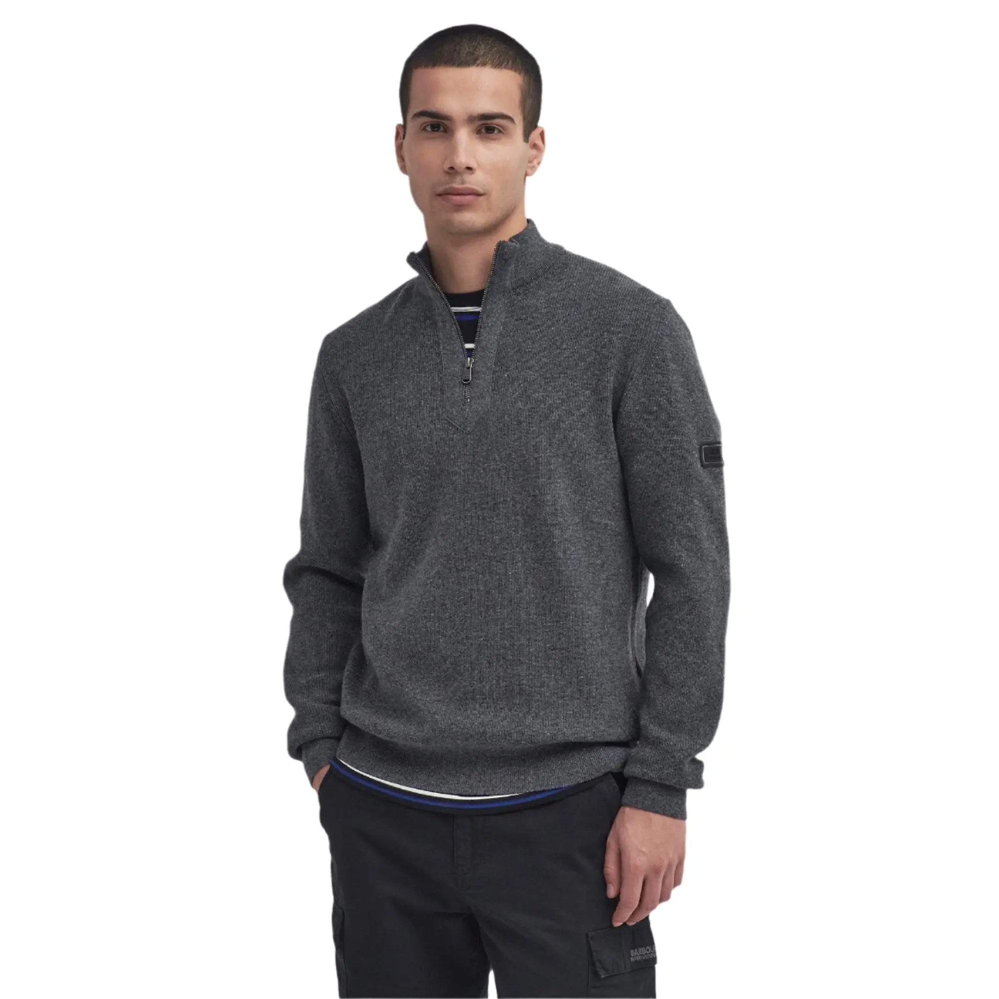 Product image 3 of 7 of Barbour International Men's Crawley Half-Zip Jumper - Charcoal Marl