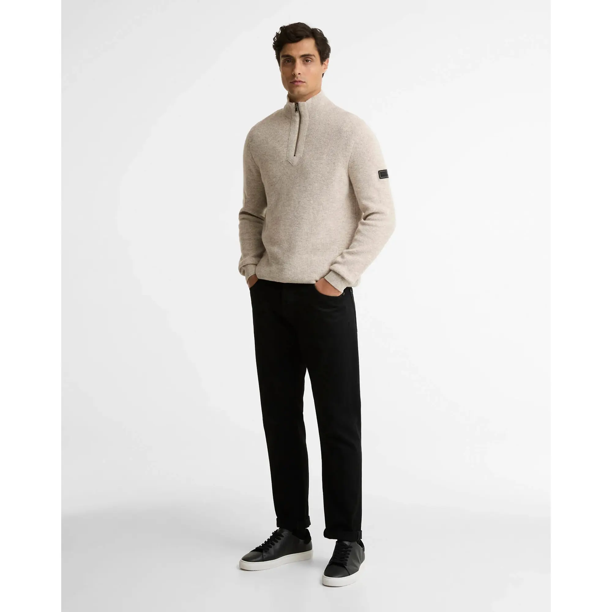 Product image 3 of 5 of Barbour International Men's Crawley Quarter-Zip Jumper - Concrete