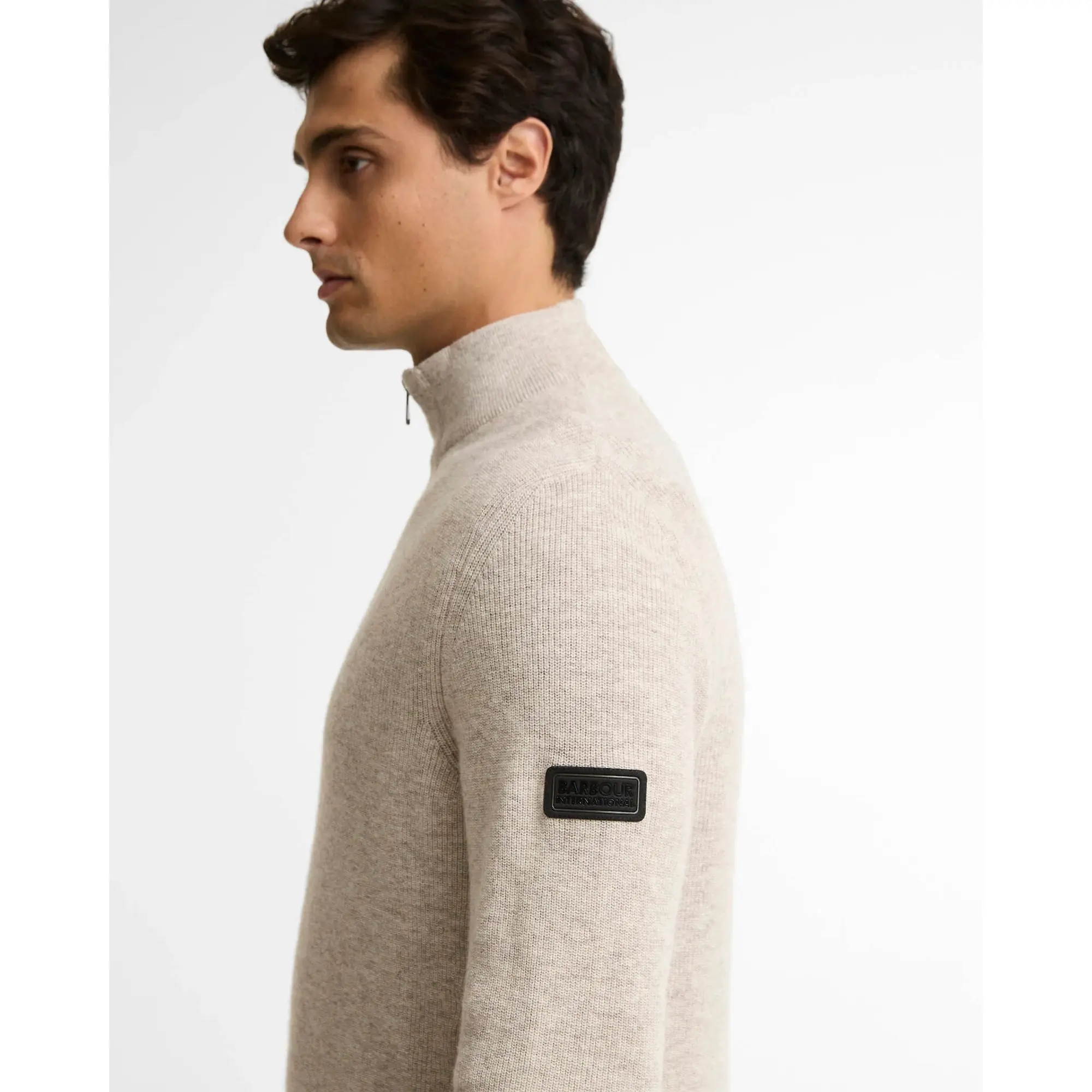 Product image 5 of 5 of Barbour International Men's Crawley Quarter-Zip Jumper - Concrete