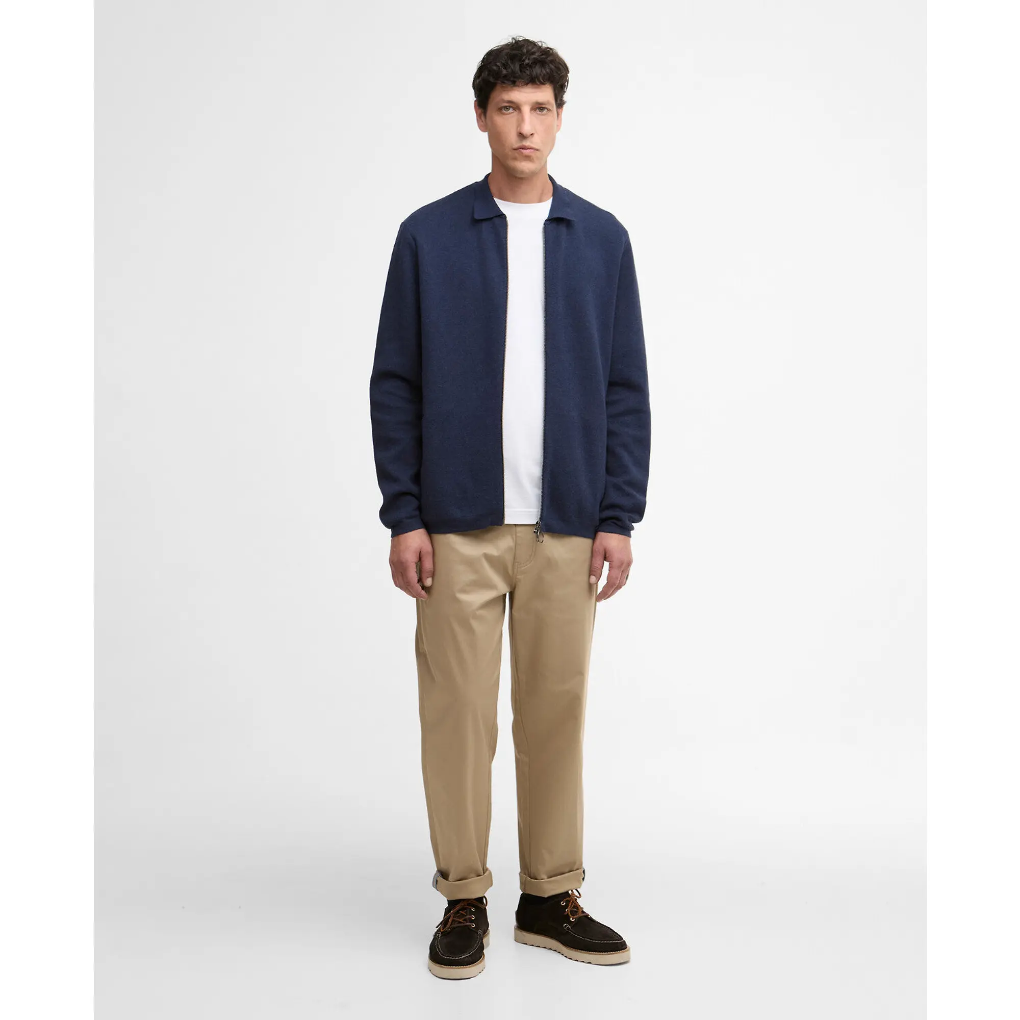 Product image 3 of 6 of Barbour Men's Crowcombe Knitted Zip Thru Jacket - Navy
