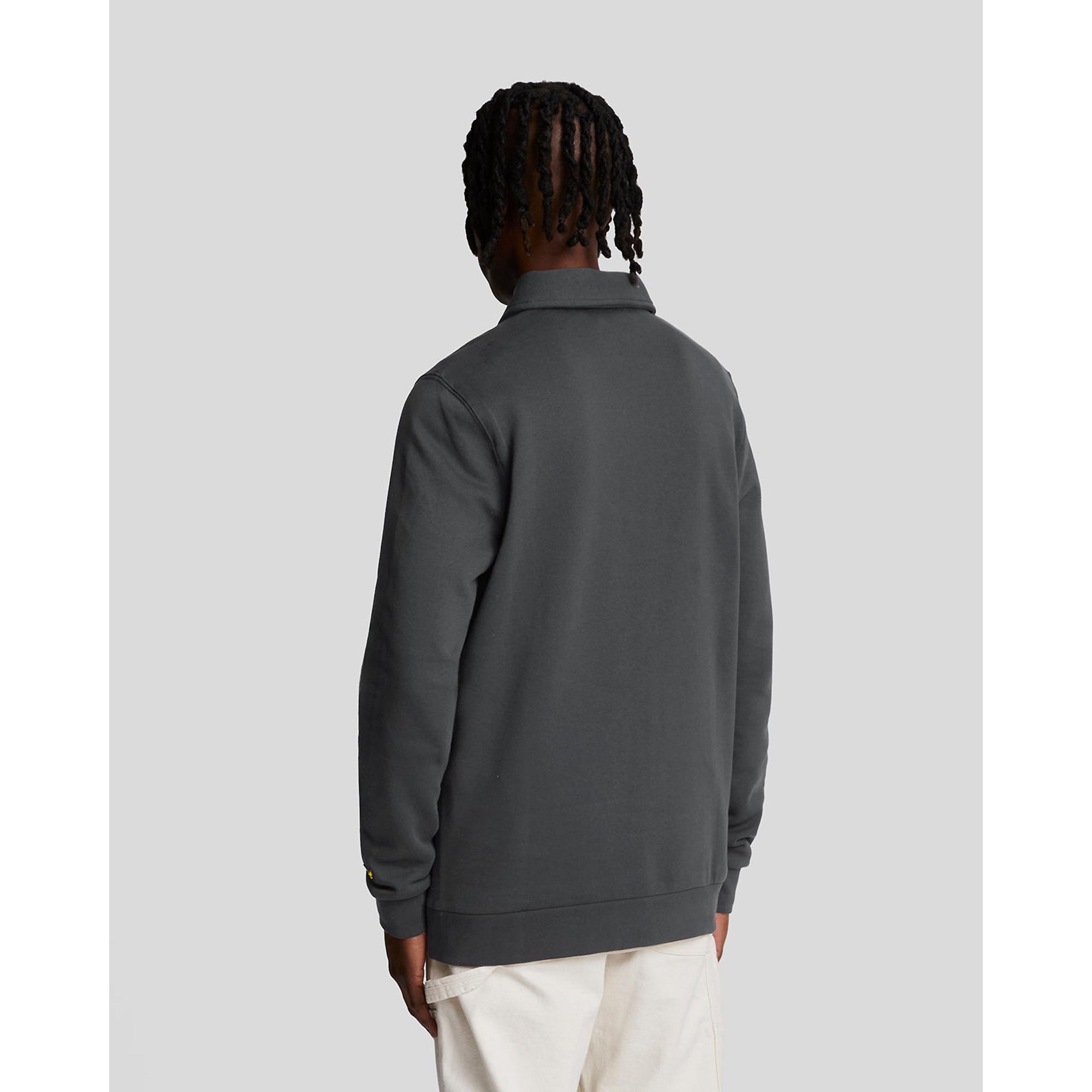 Lyle & Scott Men's Embroidered Collared 1/4 Zip Jumper - Gunmetal Lyle & Scott Men's Embroidered Collared 1/4 Zip Jumper - Gunmetal