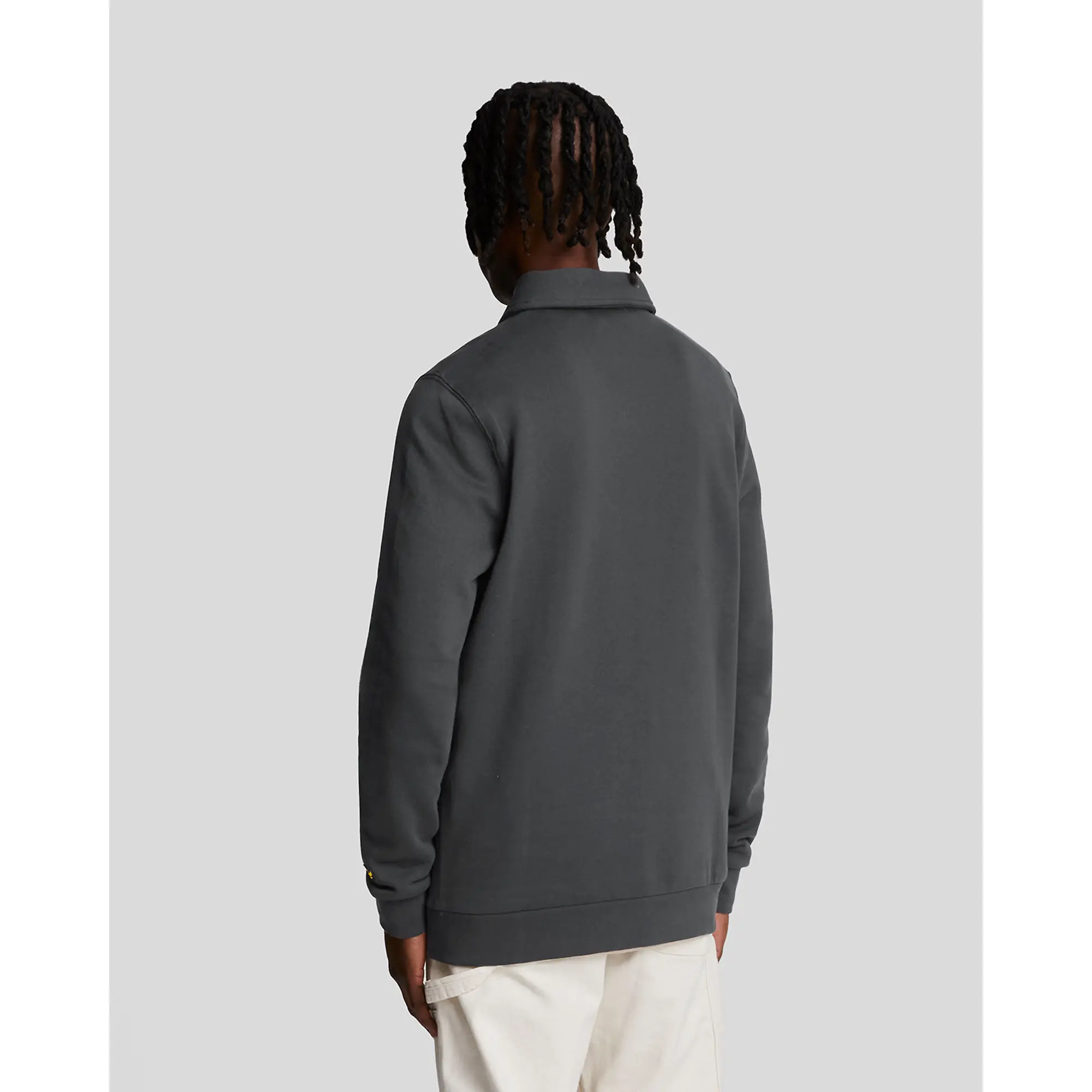 Product image 2 of 5 of Lyle & Scott Men's Embroidered Collared 1/4 Zip Jumper - Gunmetal/Cove