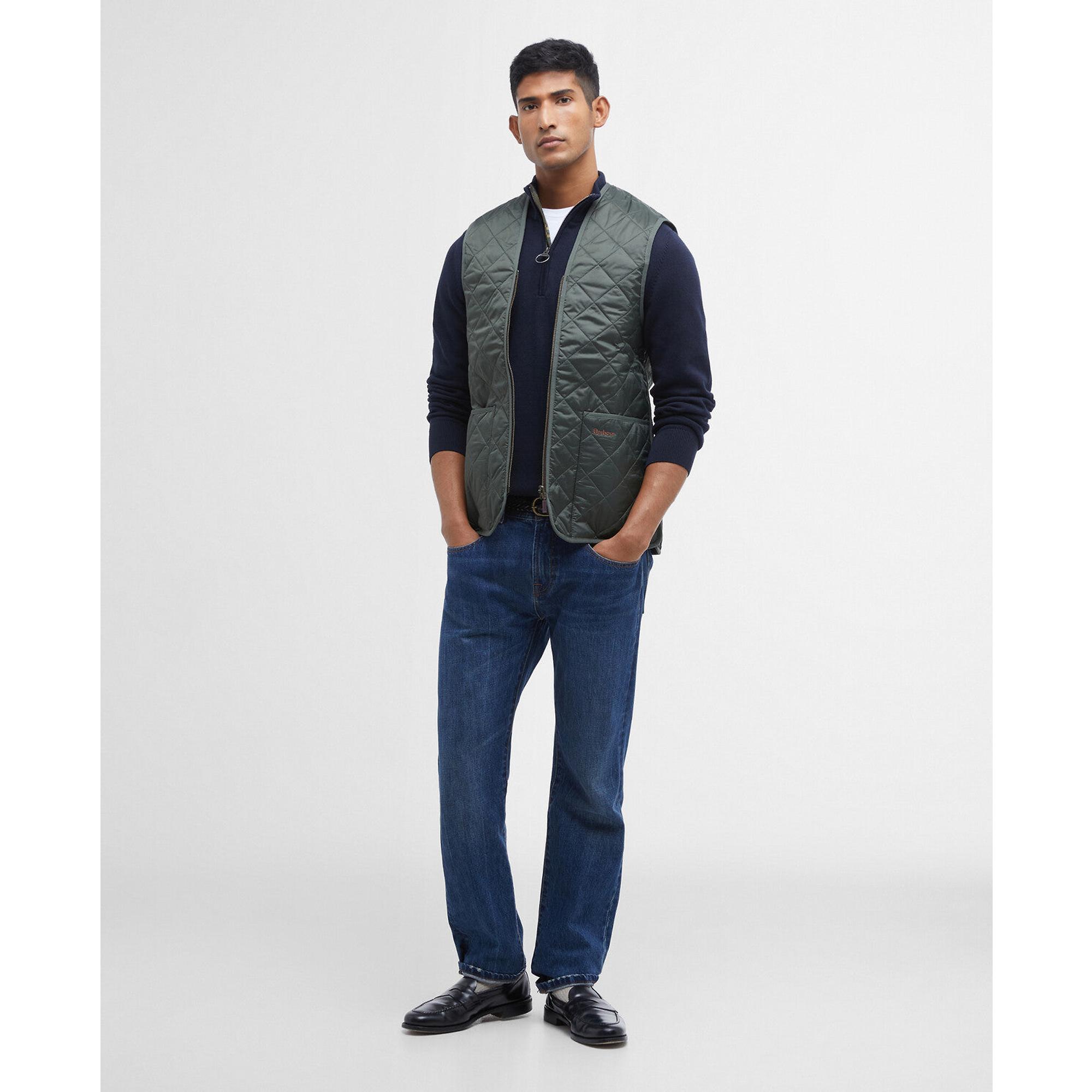 Barbour Men's Quilted Waistcoat/Zip-In Liner - Olive/Classic