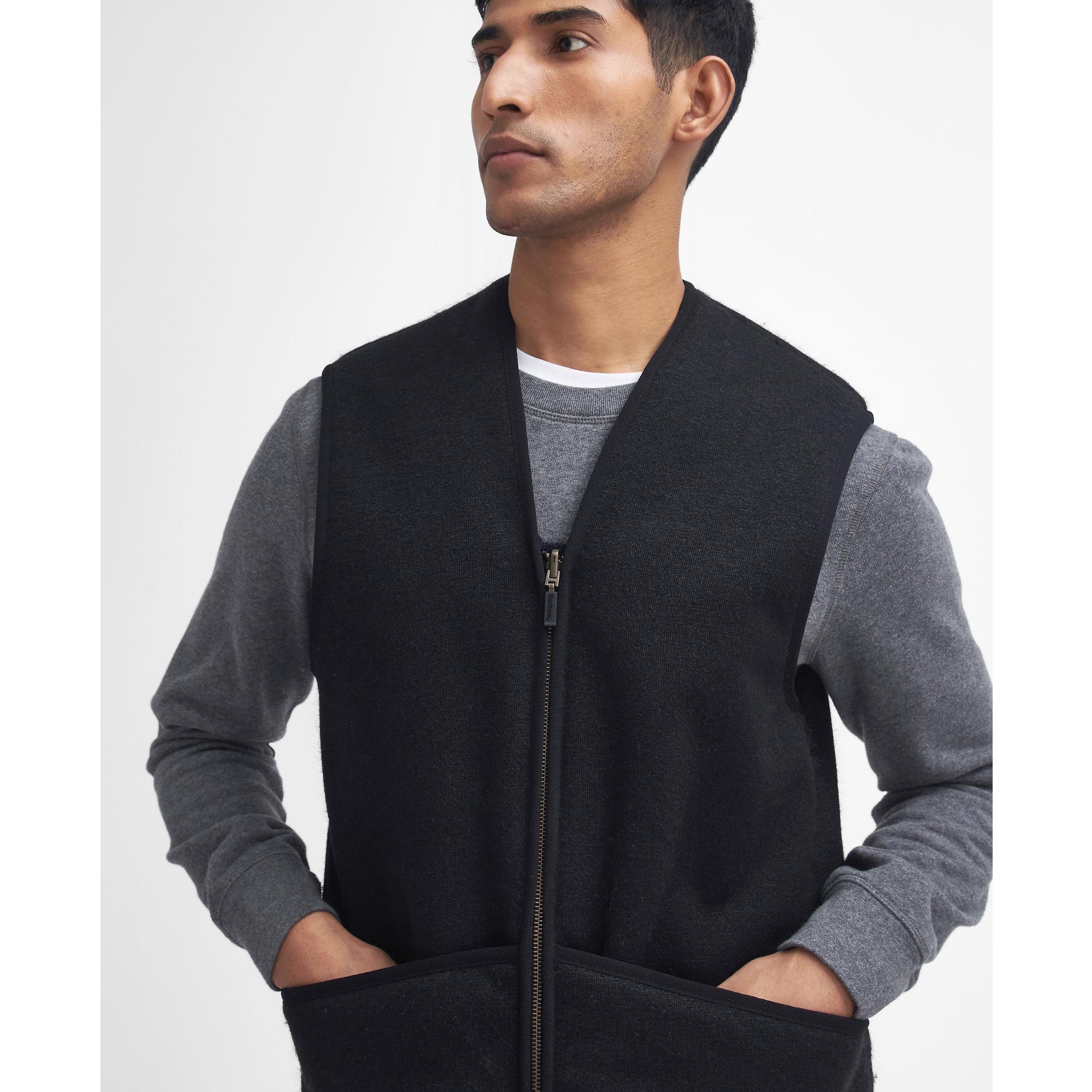 Barbour Men's Warm Pile Zip Liner - Black | British Attire