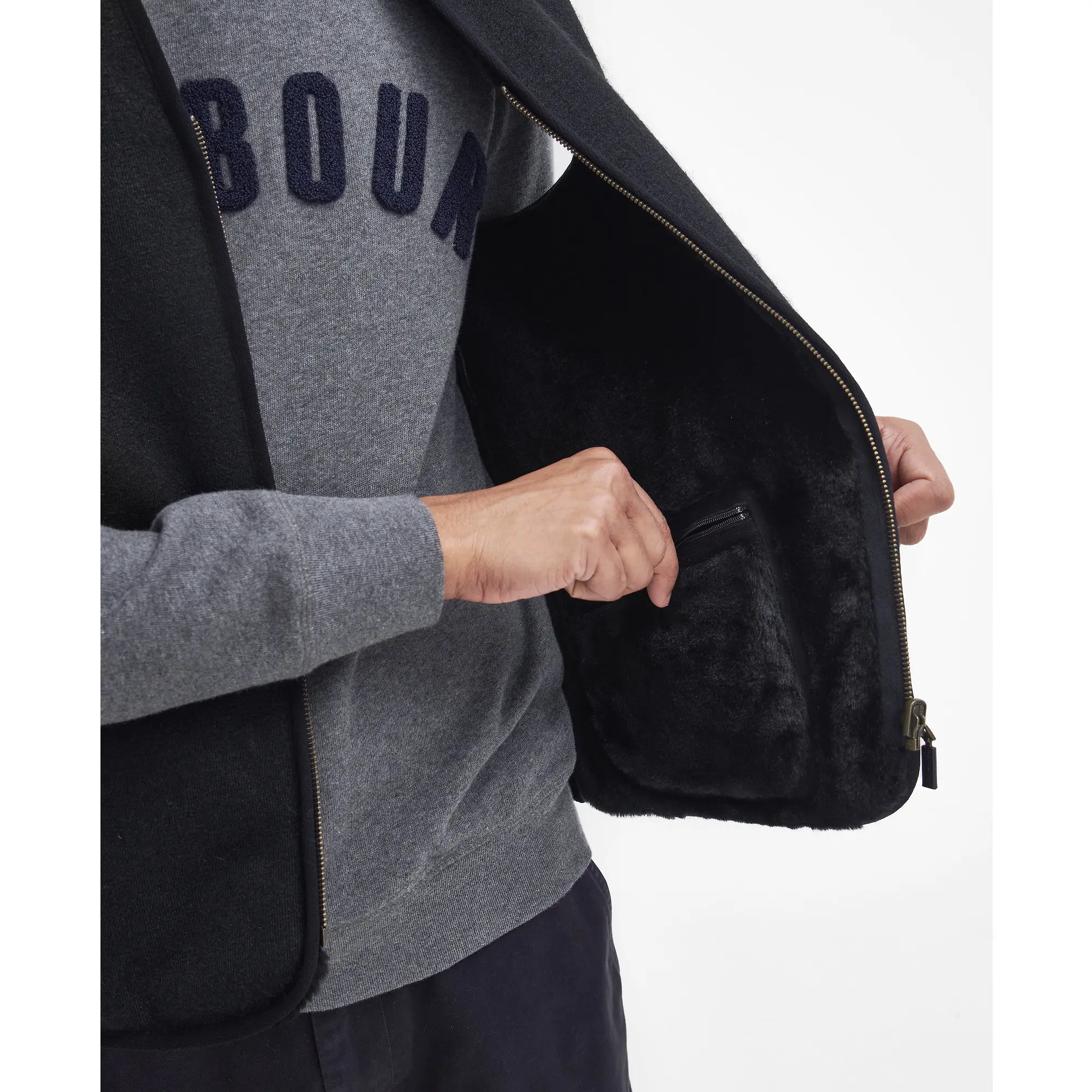 Product image 6 of 7 of Barbour Men's Warm Pile Zip Liner - Black