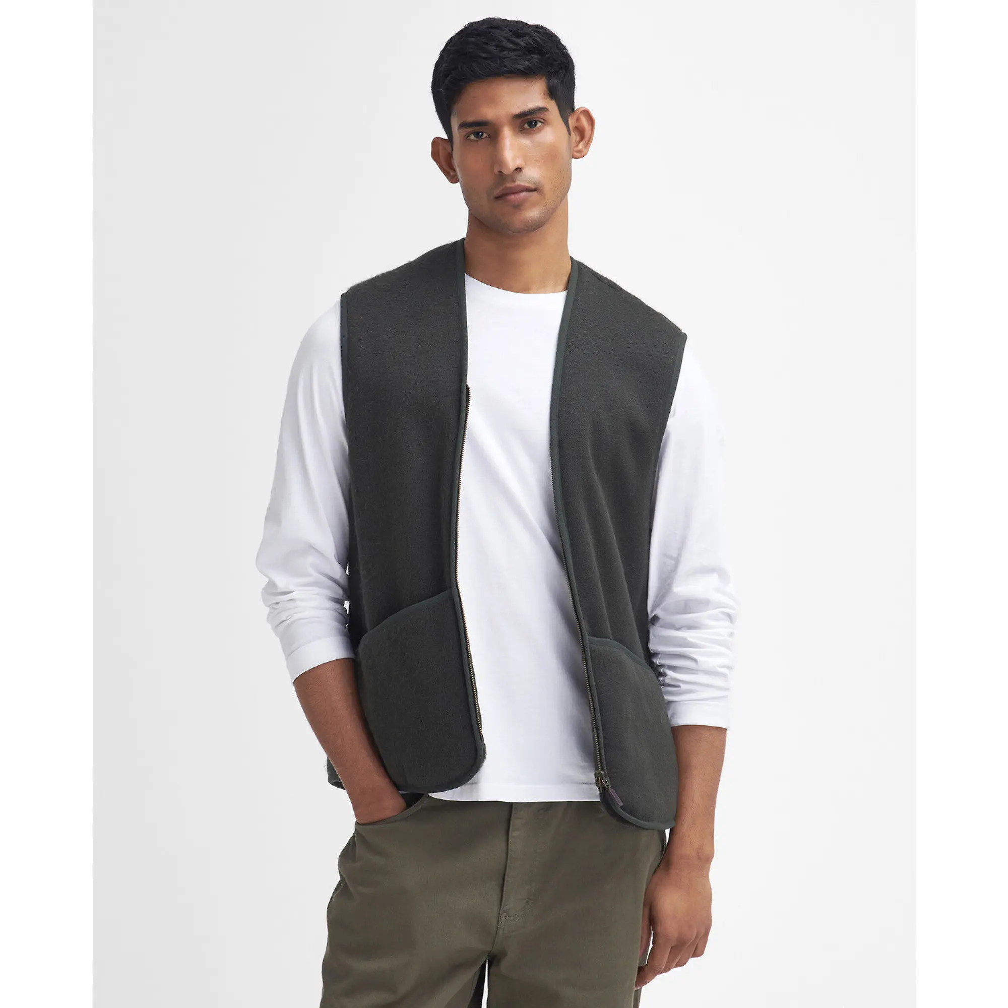 Product image 2 of 7 of Barbour Men's Warm Pile Zip Liner - Sage