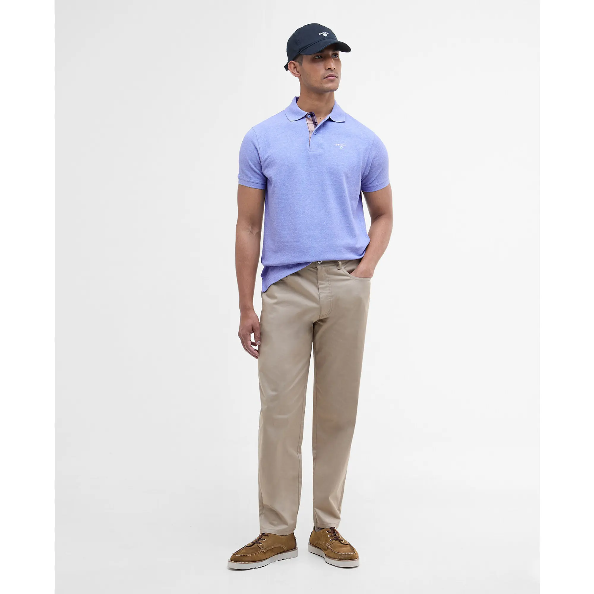 Product image 3 of 5 of Barbour Men's Tartan Pique Polo Shirt - Sky Marl