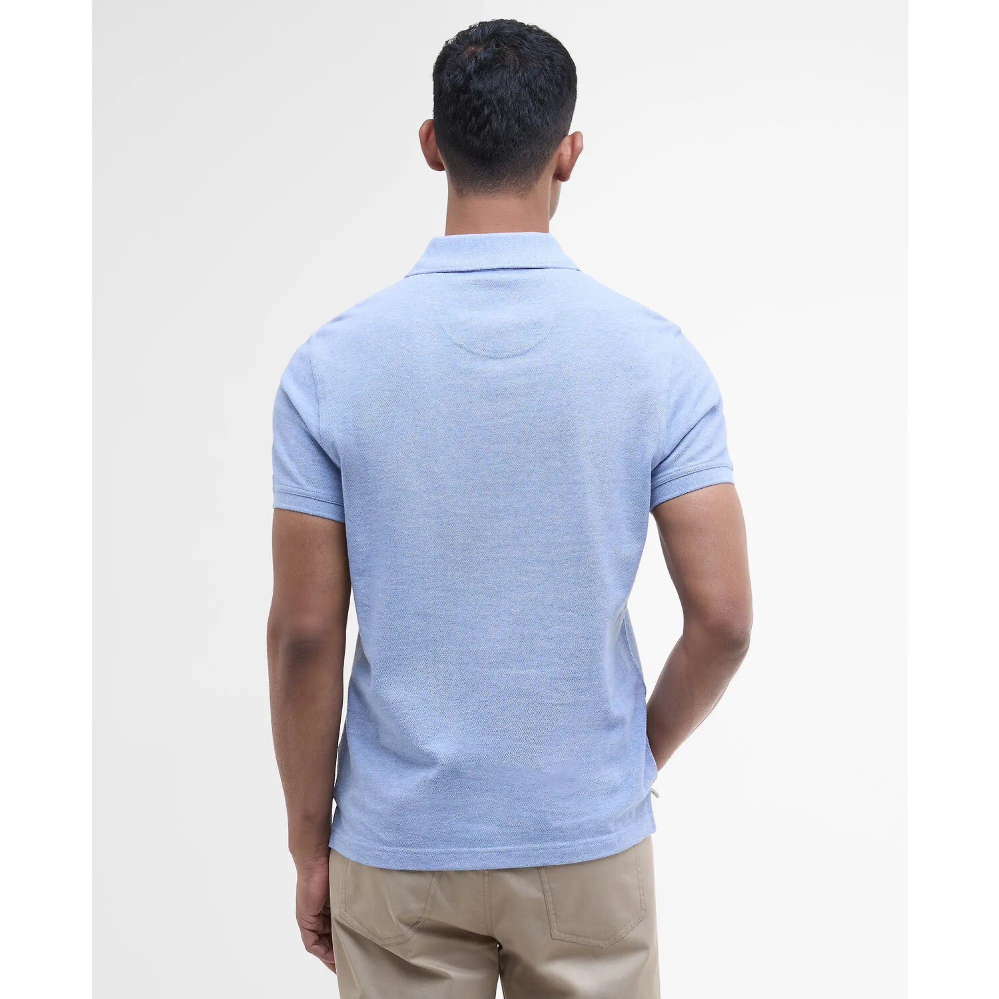 Product image 4 of 5 of Barbour Men's Tartan Pique Polo Shirt - Sky Marl