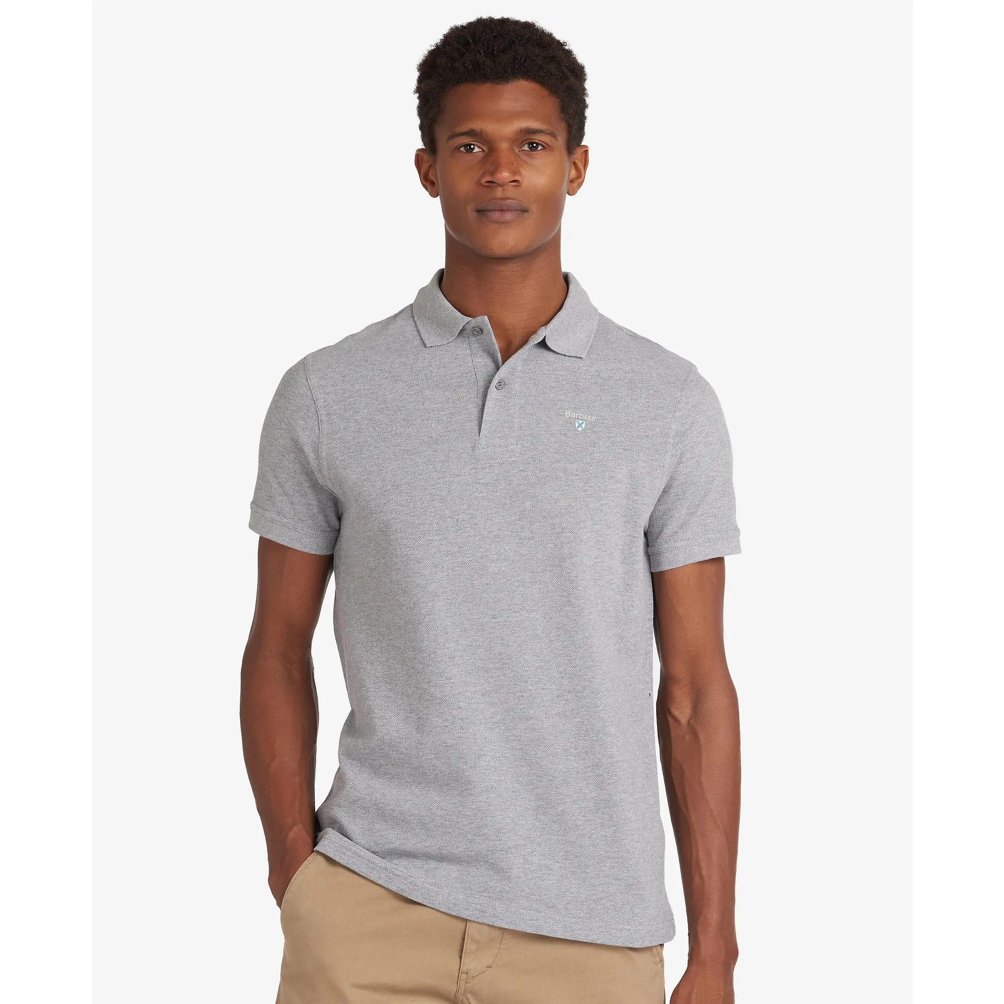 Product image 2 of 6 of Barbour Men's Original Sports Tailored Polo Shirt - Grey Marl