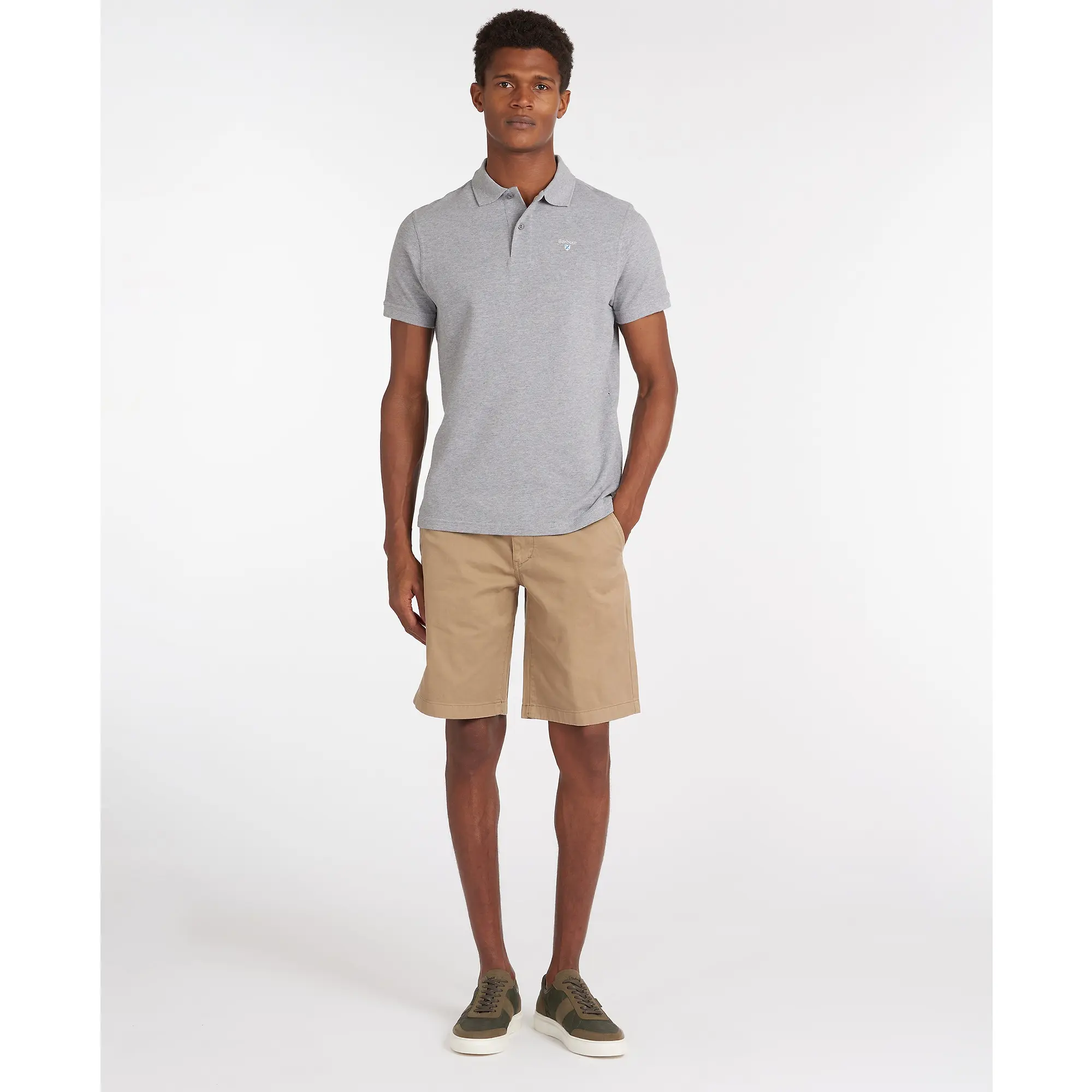 Product image 5 of 6 of Barbour Men's Original Sports Tailored Polo Shirt - Grey Marl