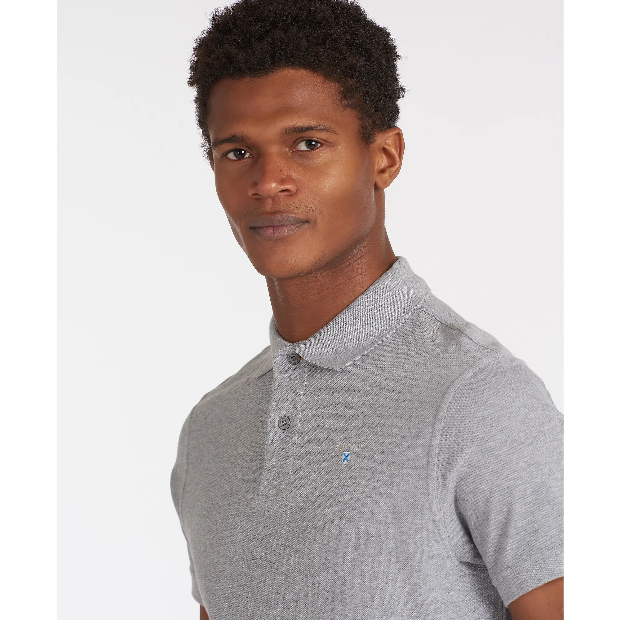Product image 4 of 6 of Barbour Men's Original Sports Tailored Polo Shirt - Grey Marl
