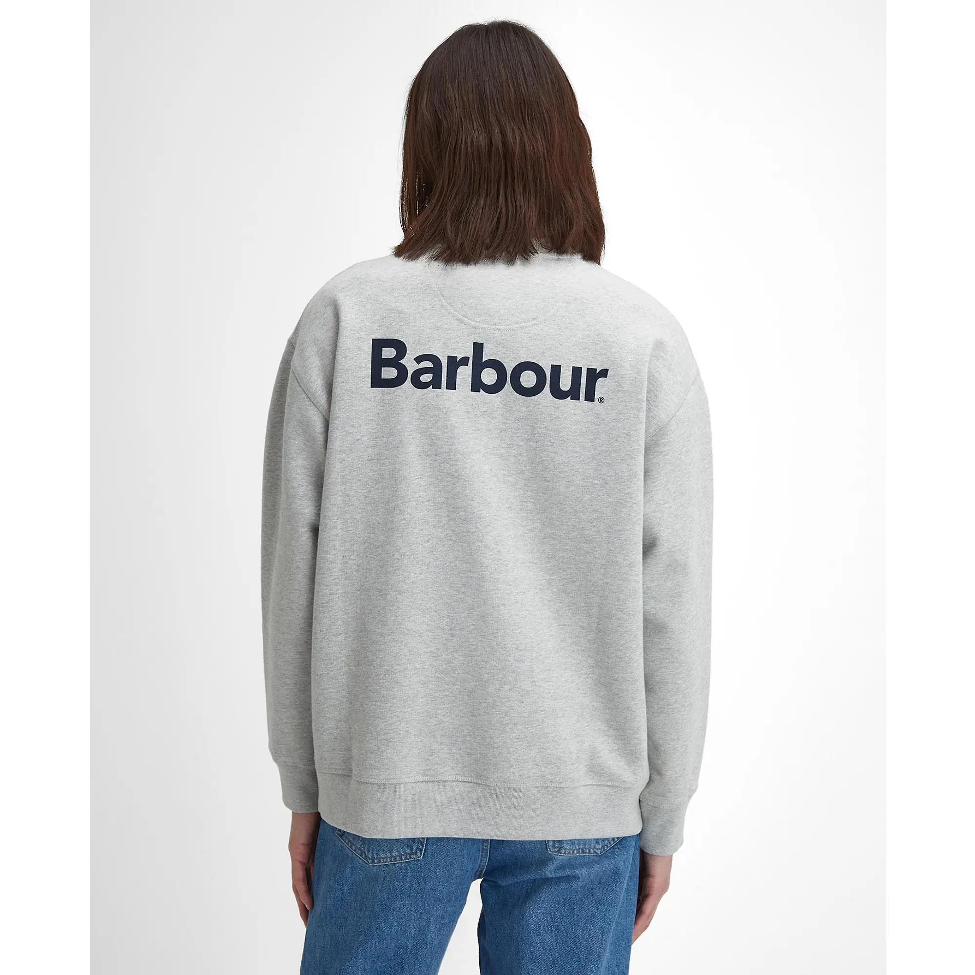 Product image 3 of 7 of Barbour Men's Brushed Nicholas Oversized Crew Neck Jumper - Grey Marl