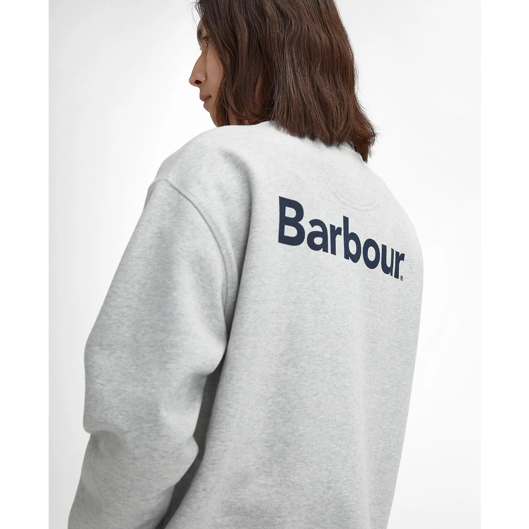 Product image 6 of 7 of Barbour Men's Brushed Nicholas Oversized Crew Neck Jumper - Grey Marl