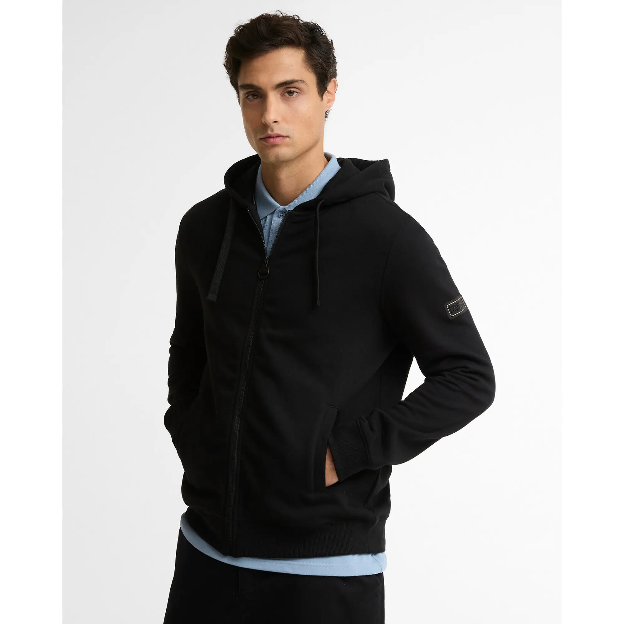 Product image 2 of 5 of Barbour International Men's Map Zip-Up Hoodie - Black / Pewter