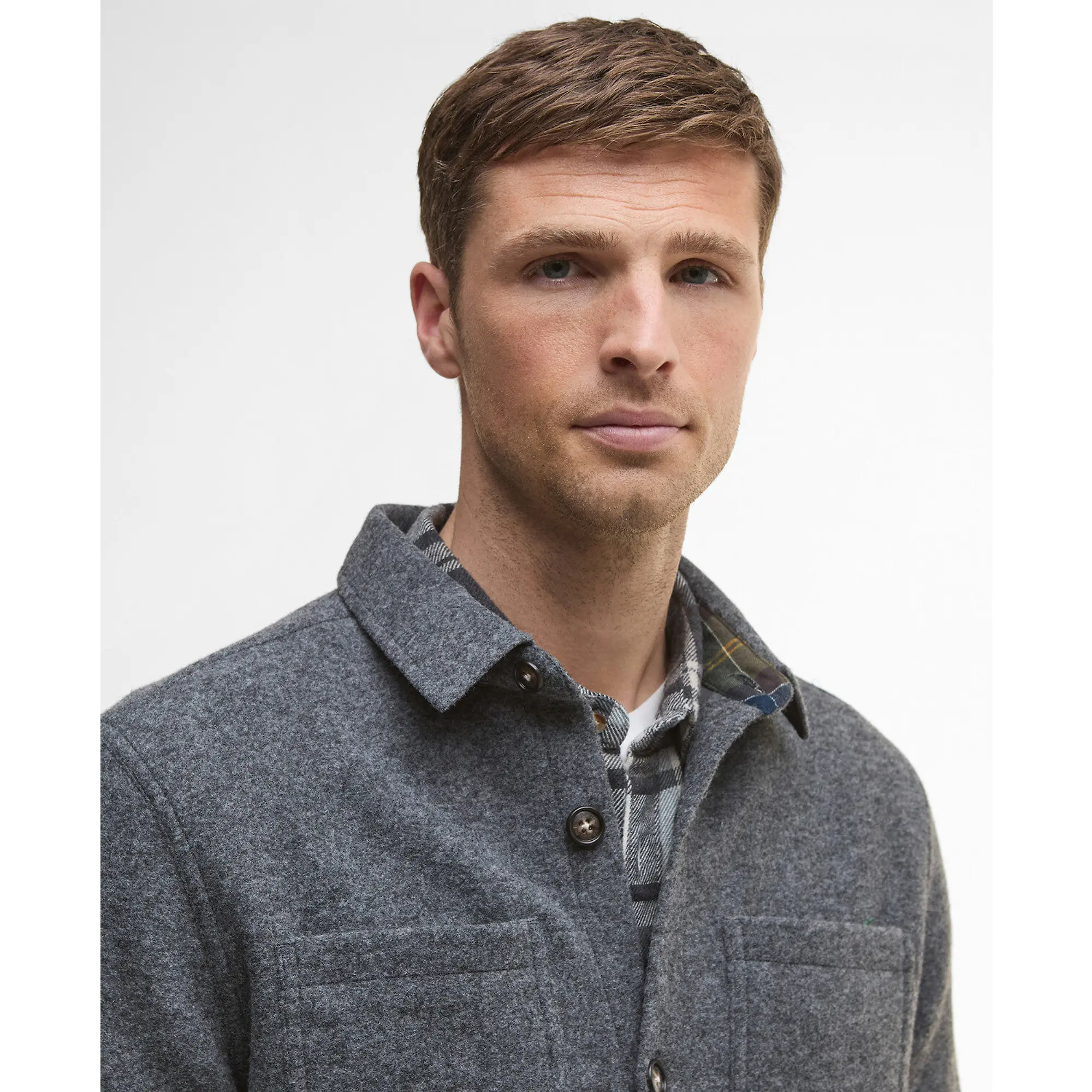 Product image 5 of 6 of Barbour Men's Marlow Tailored Wool Blend Overshirt - Dark Grey Marl