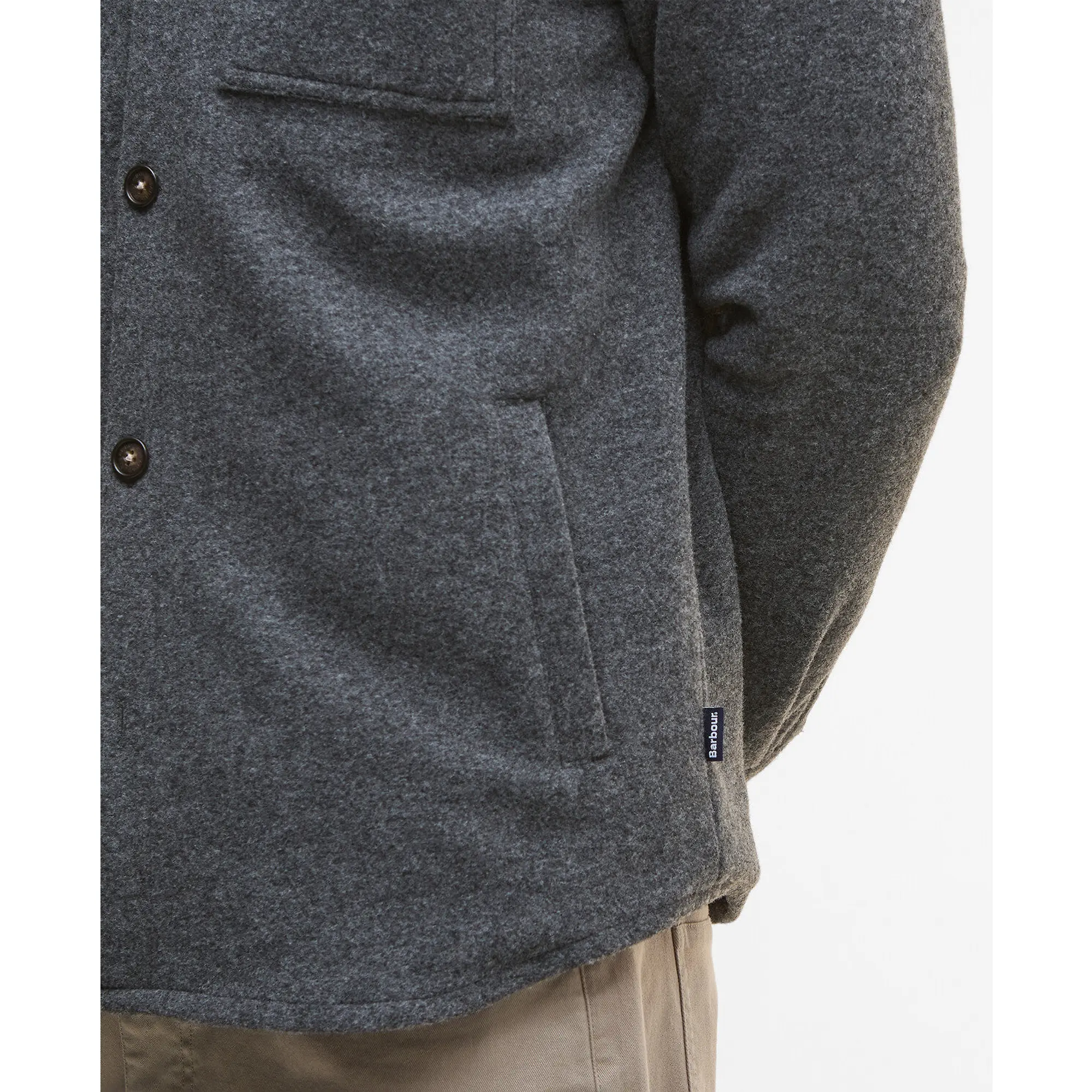 Product image 6 of 6 of Barbour Men's Marlow Tailored Wool Blend Overshirt - Dark Grey Marl