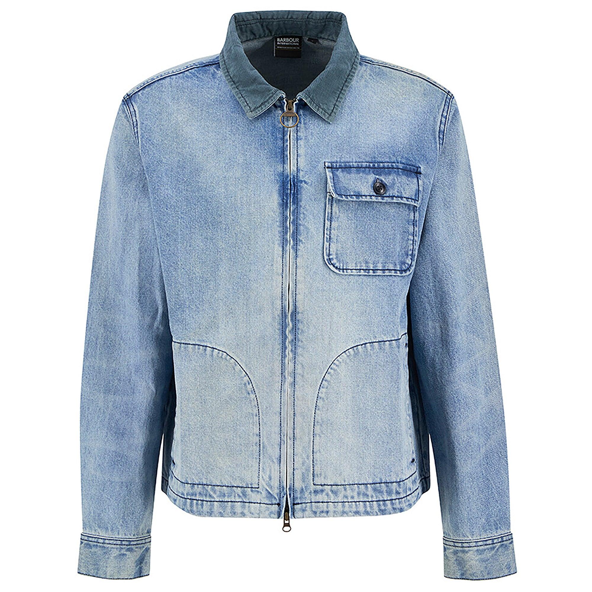Barbour International Men's Meteor Washed Denim Overshirt