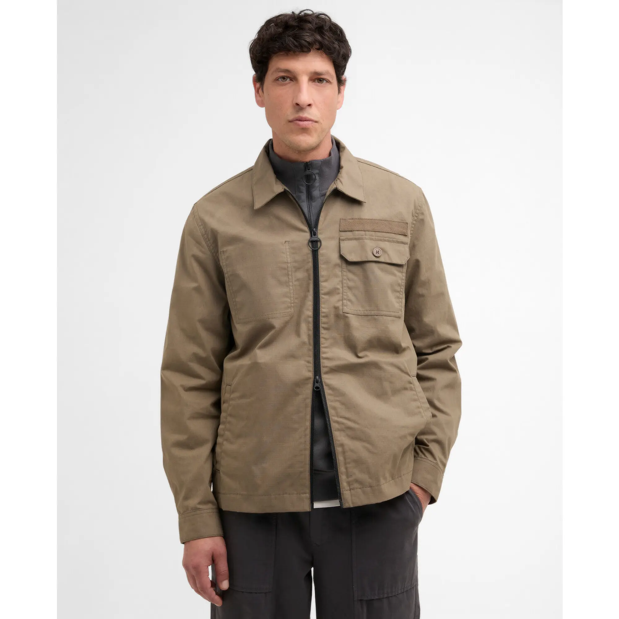 Product image 2 of 6 of Barbour Men's Crail Wax Ripstop Overshirt - Concrete