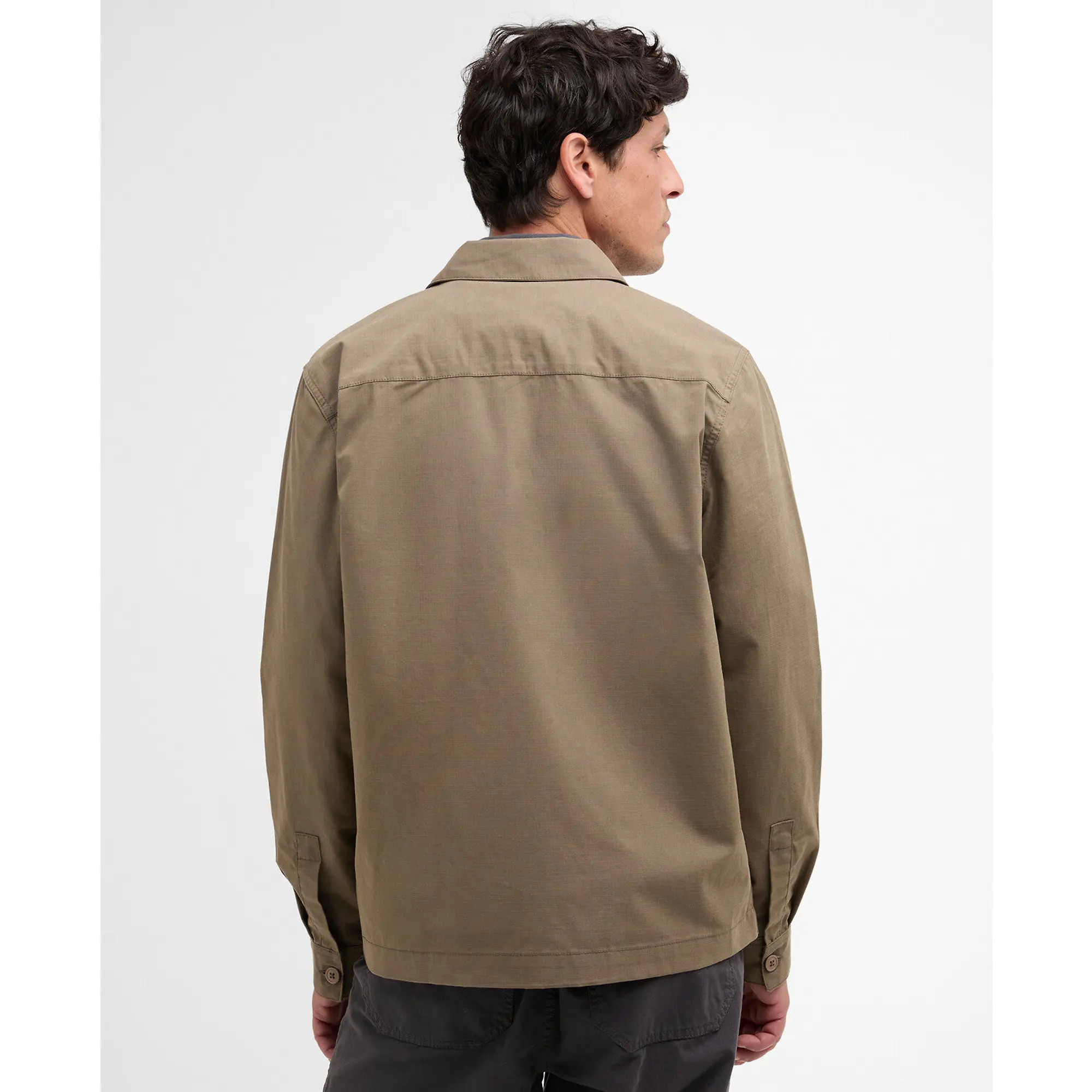 Product image 4 of 6 of Barbour Men's Crail Wax Ripstop Overshirt - Concrete