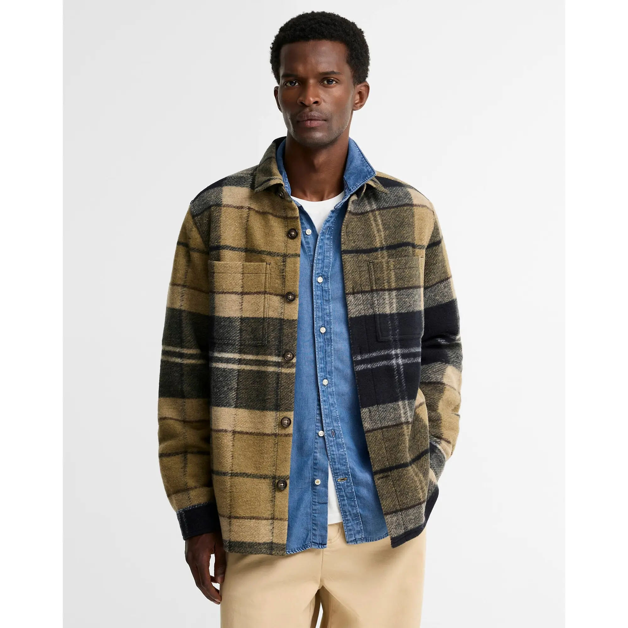 Product image 2 of 6 of Barbour Men's Woodlane Brushed Check Overshirt - Birchwood Dress Tartan