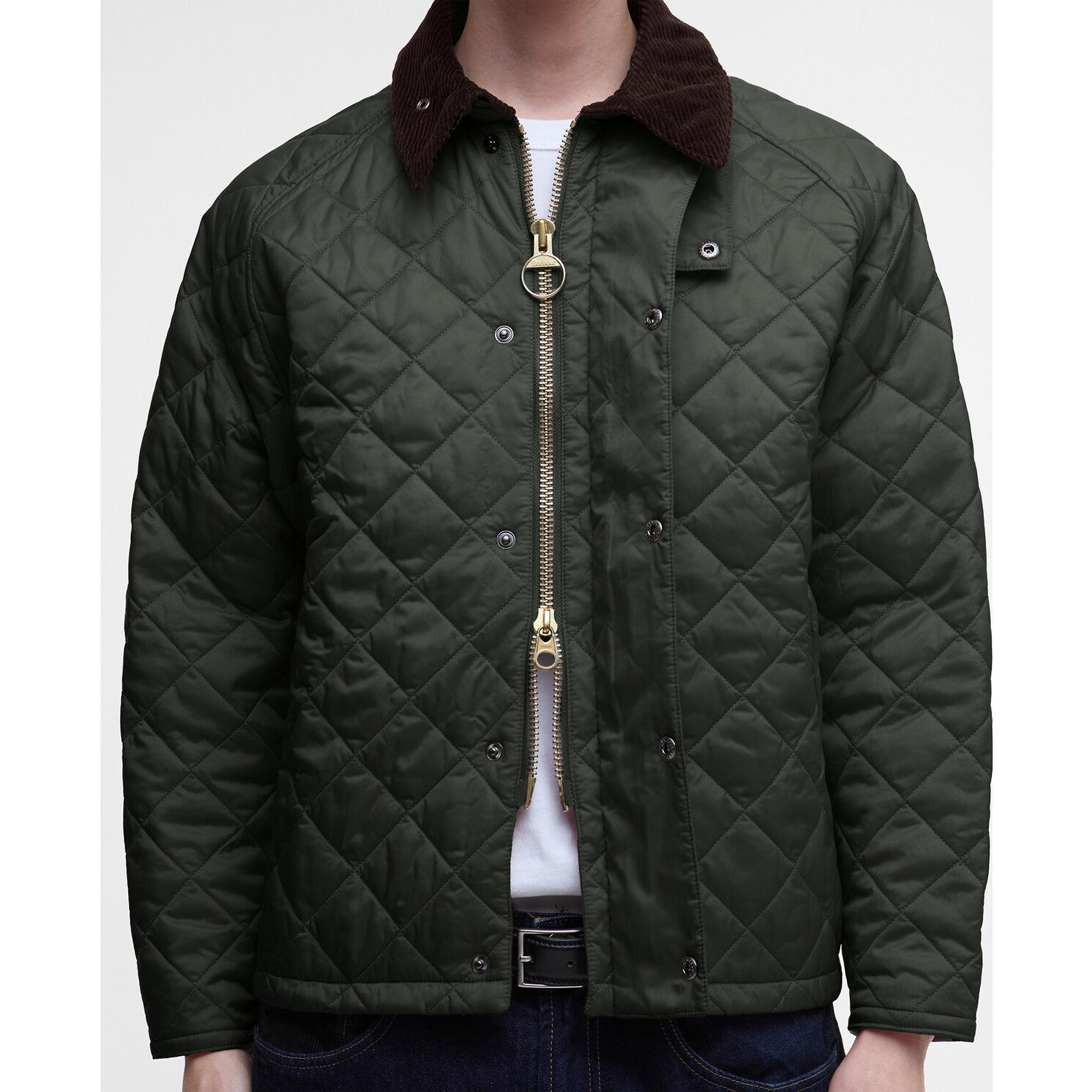 Barbour Men's OS Transport Quilted Jacket - Sage | British Attire
