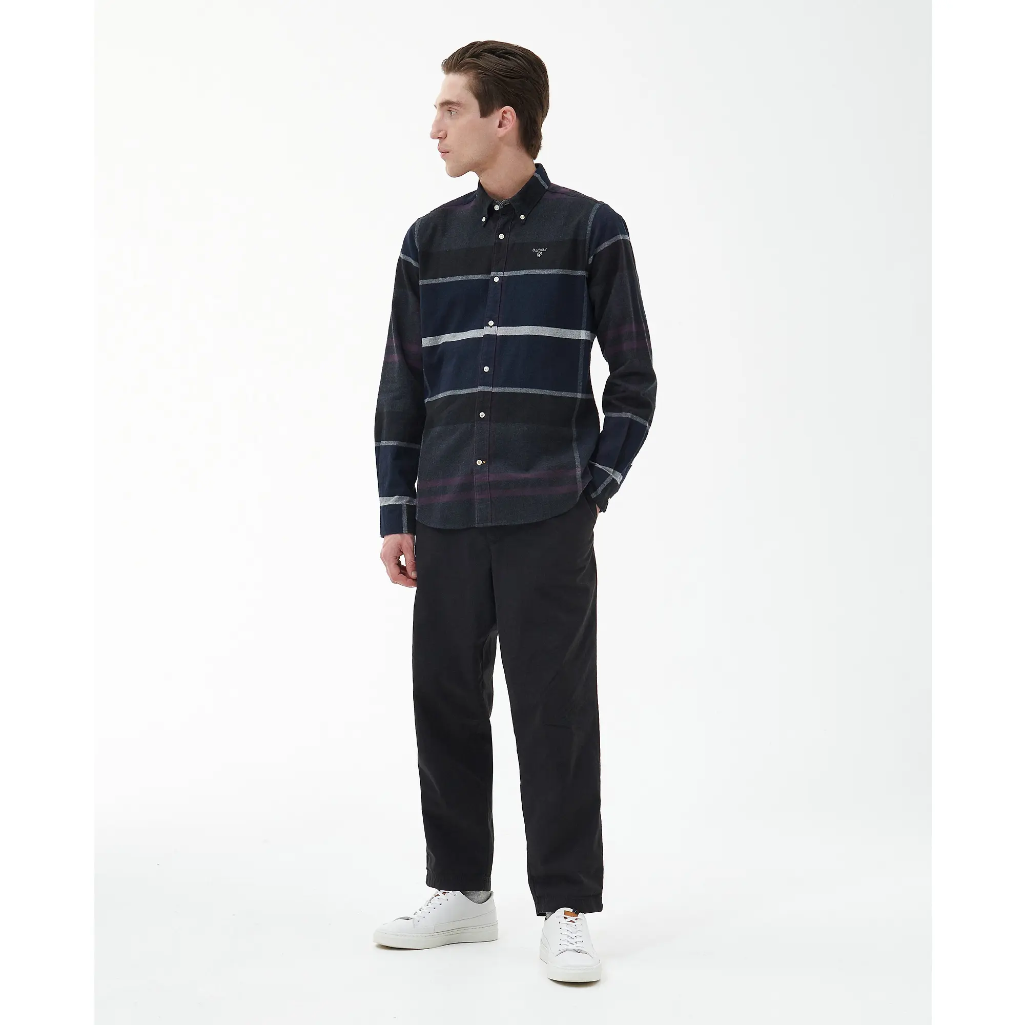 Product image 2 of 8 of Barbour Men's Iceloch Tailored Fit Shirt - Black