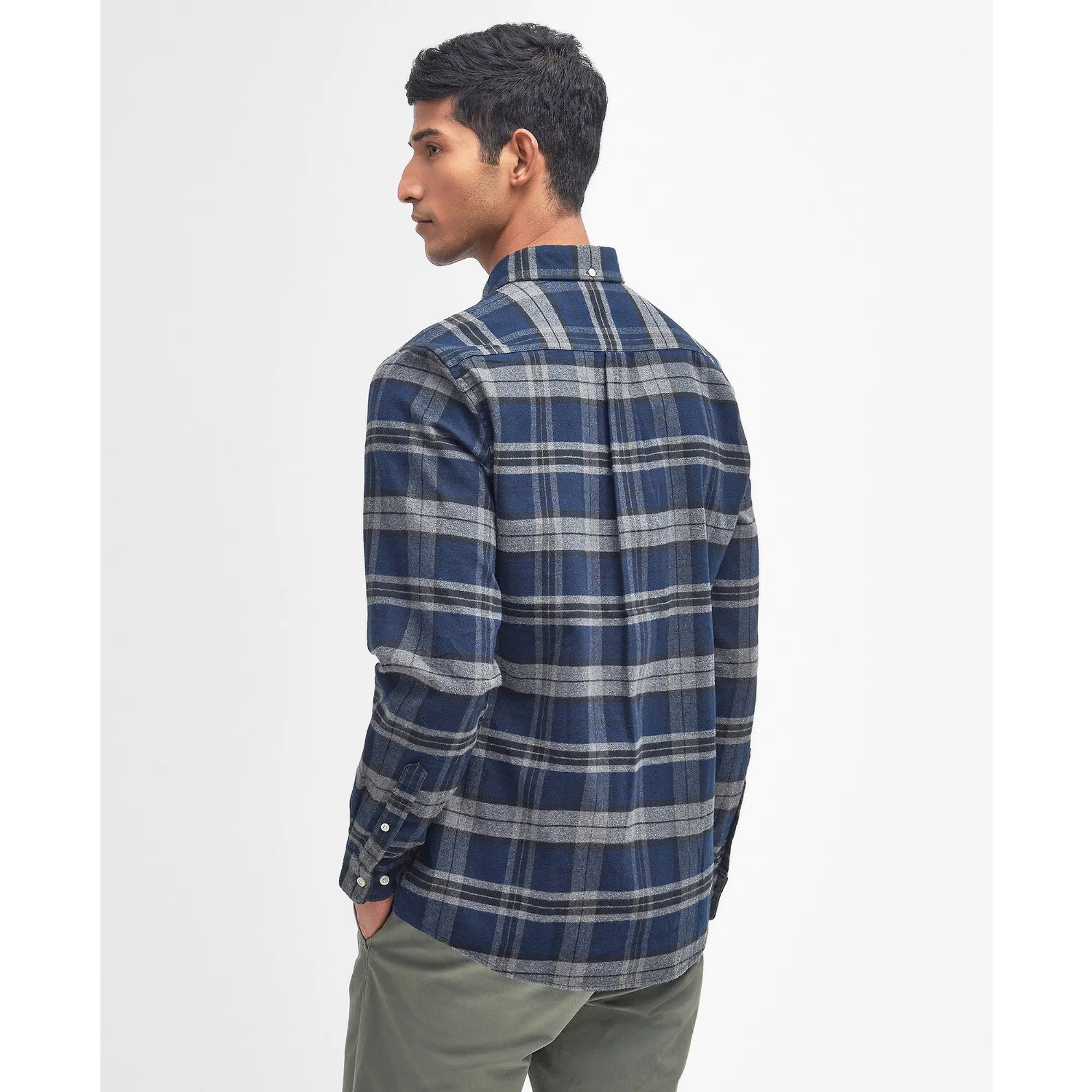 Product image 4 of 7 of Barbour Men's Betsom Tailored Checked Shirt - Grey Marl