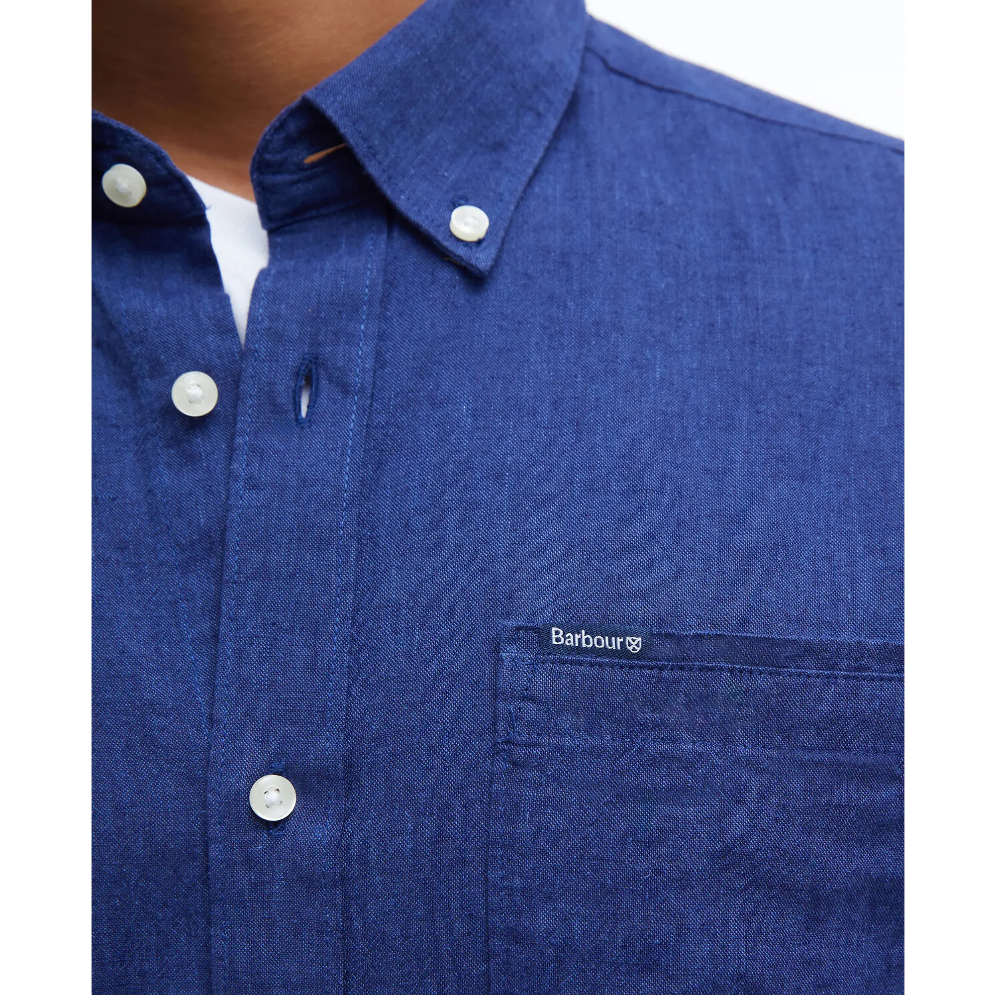 Product image 6 of 6 of Barbour Men's Nelson Tailored Long-Sleeved Shirt - Indigo