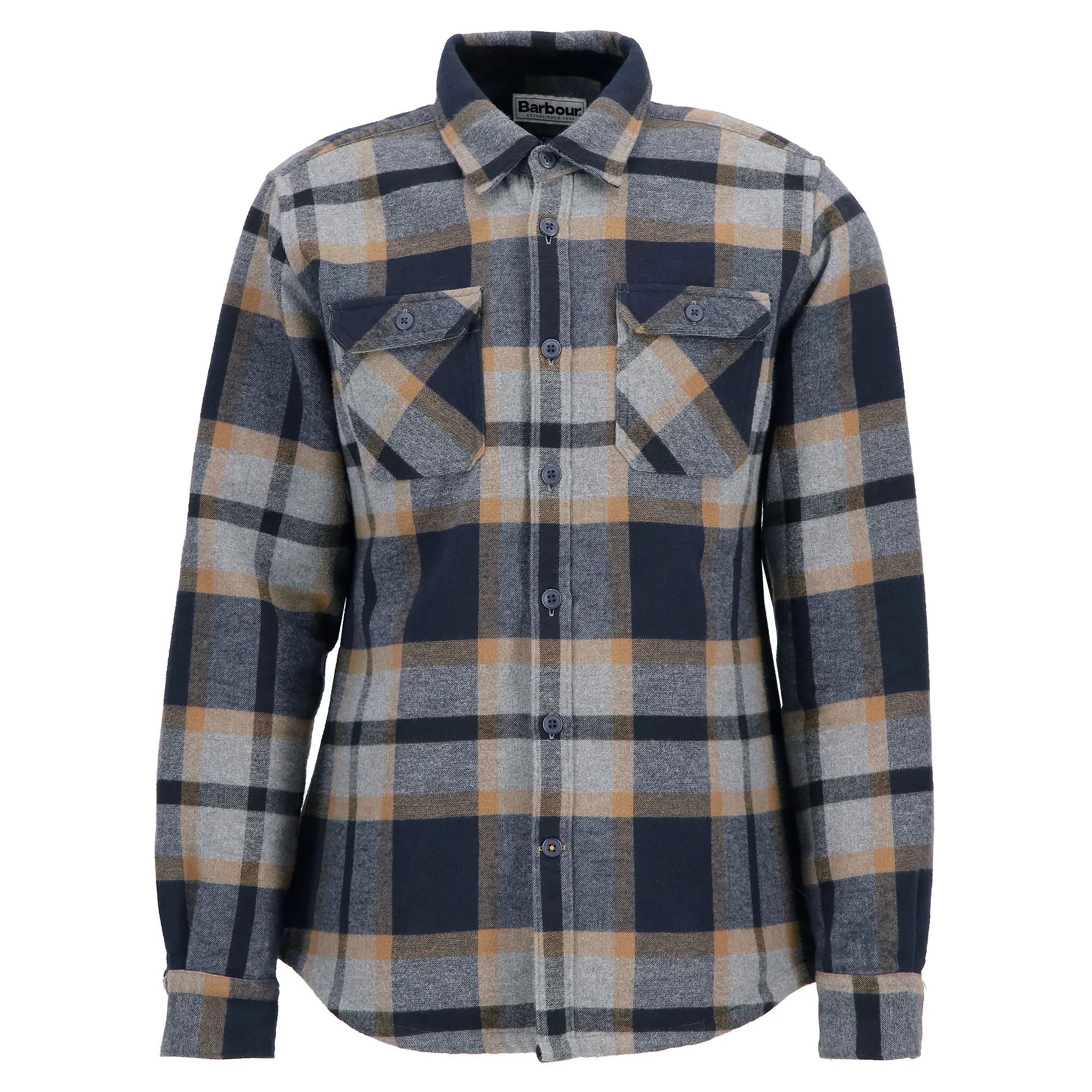 Product image 1 of 7 of Barbour Men's Rhobell Rugged Tailored Shirt - Grey Marl