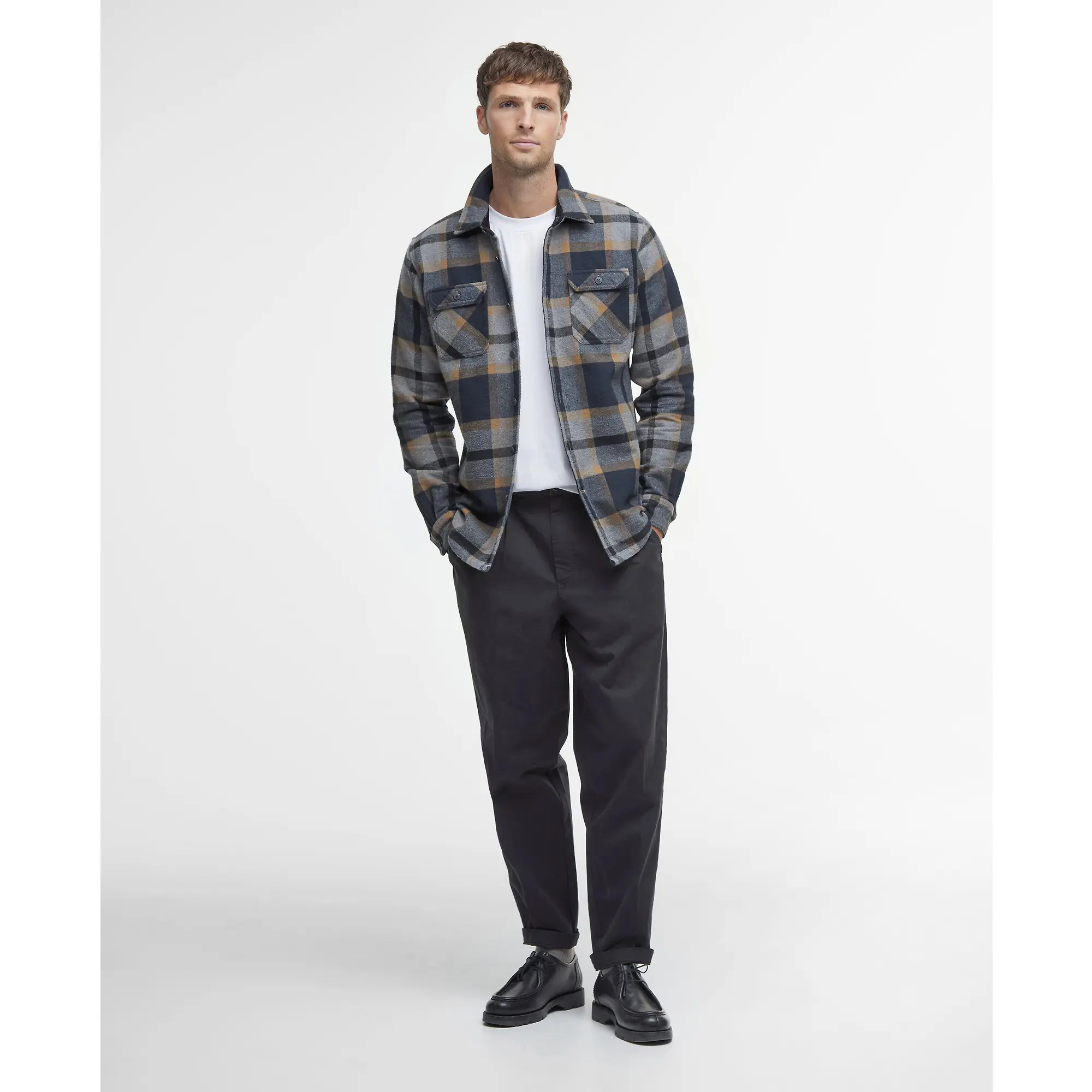 Product image 2 of 7 of Barbour Men's Rhobell Rugged Tailored Shirt - Grey Marl