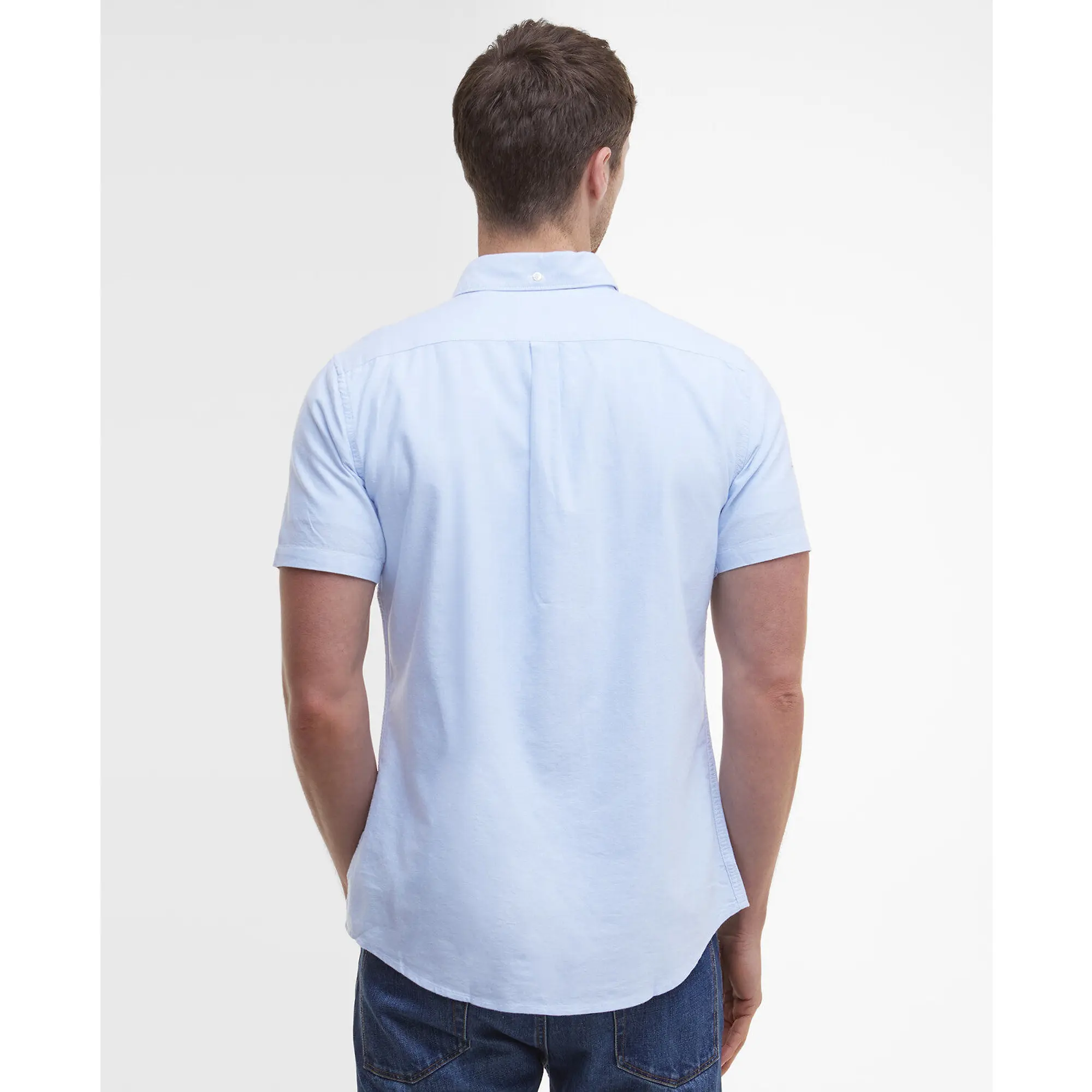 Product image 4 of 6 of Barbour Men's Oxtown Oxford Tailored Short-Sleeved Shirt - Sky