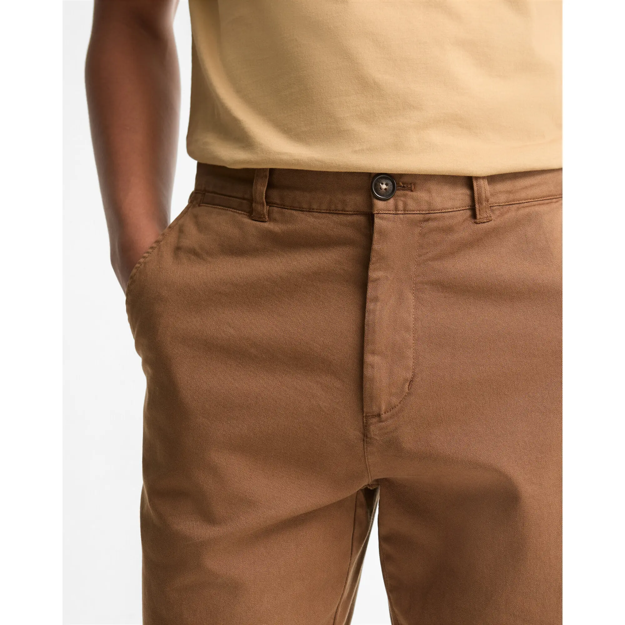 Product image 5 of 6 of Barbour Men's Washed Stretch Tailored Trousers - Dark Sand