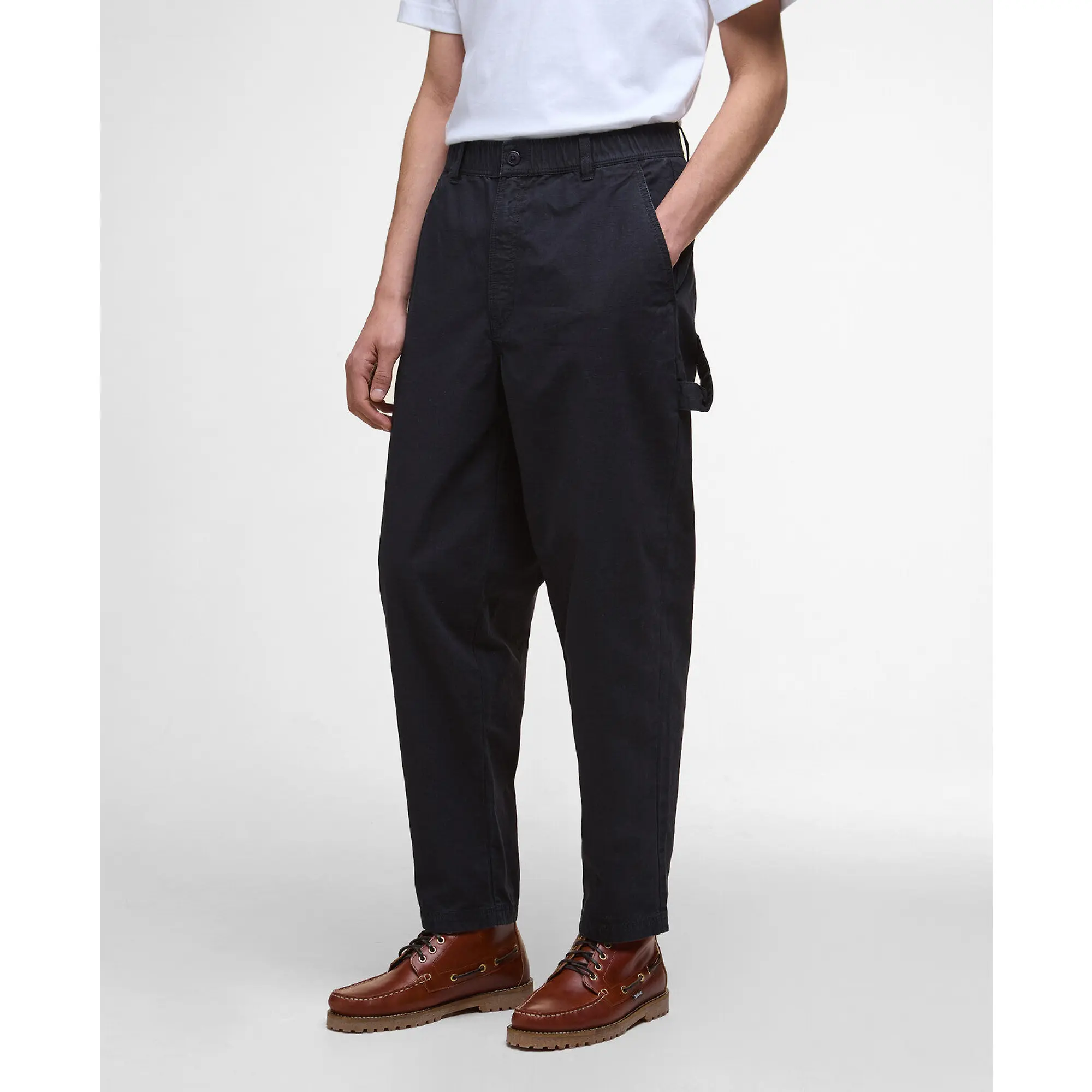 Product image 3 of 6 of Barbour Men's Harton Relaxed Slub Trousers - Dark Navy