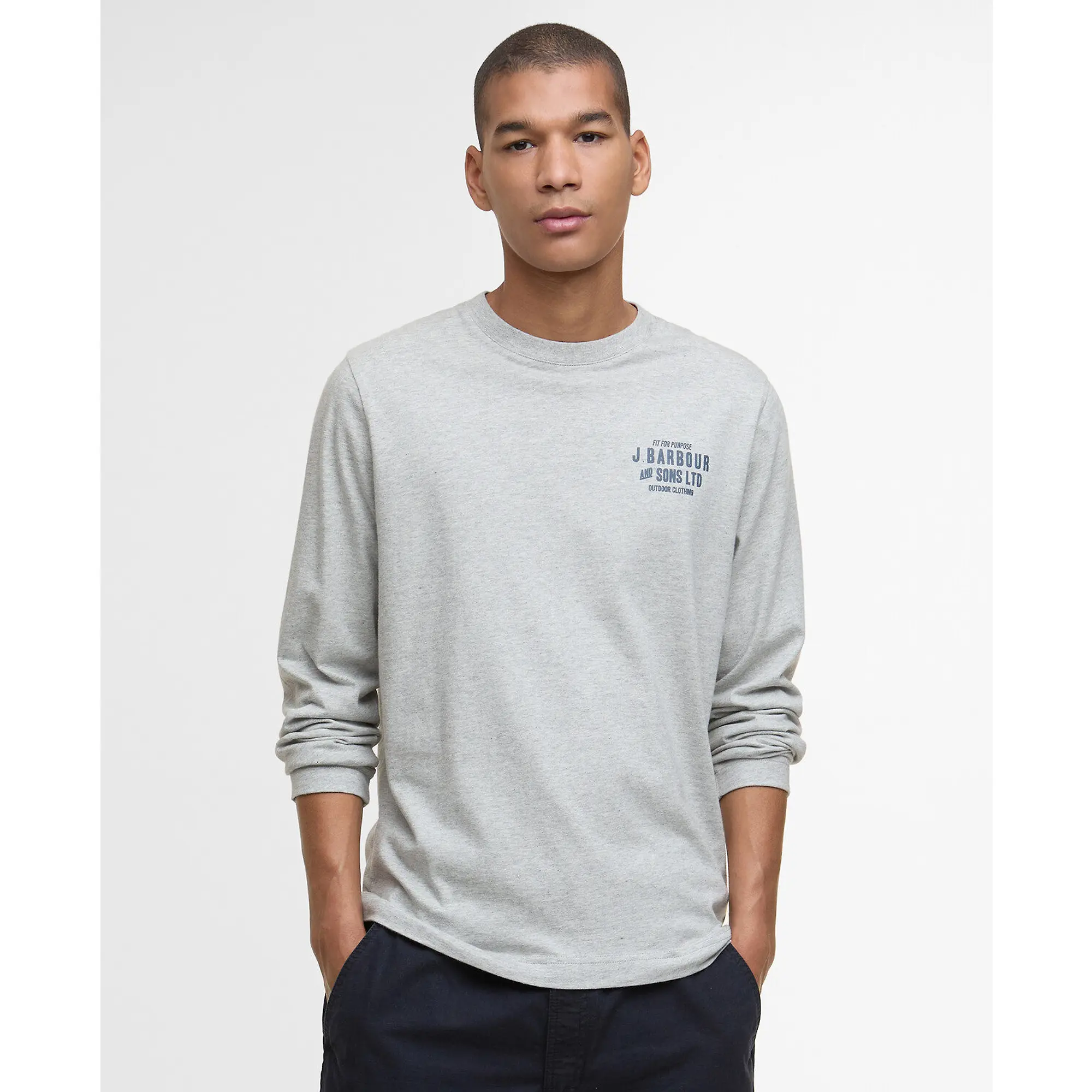 Product image 2 of 8 of Barbour Men's Pointer Long Sleeve Graphic T-Shirt - Grey Marl