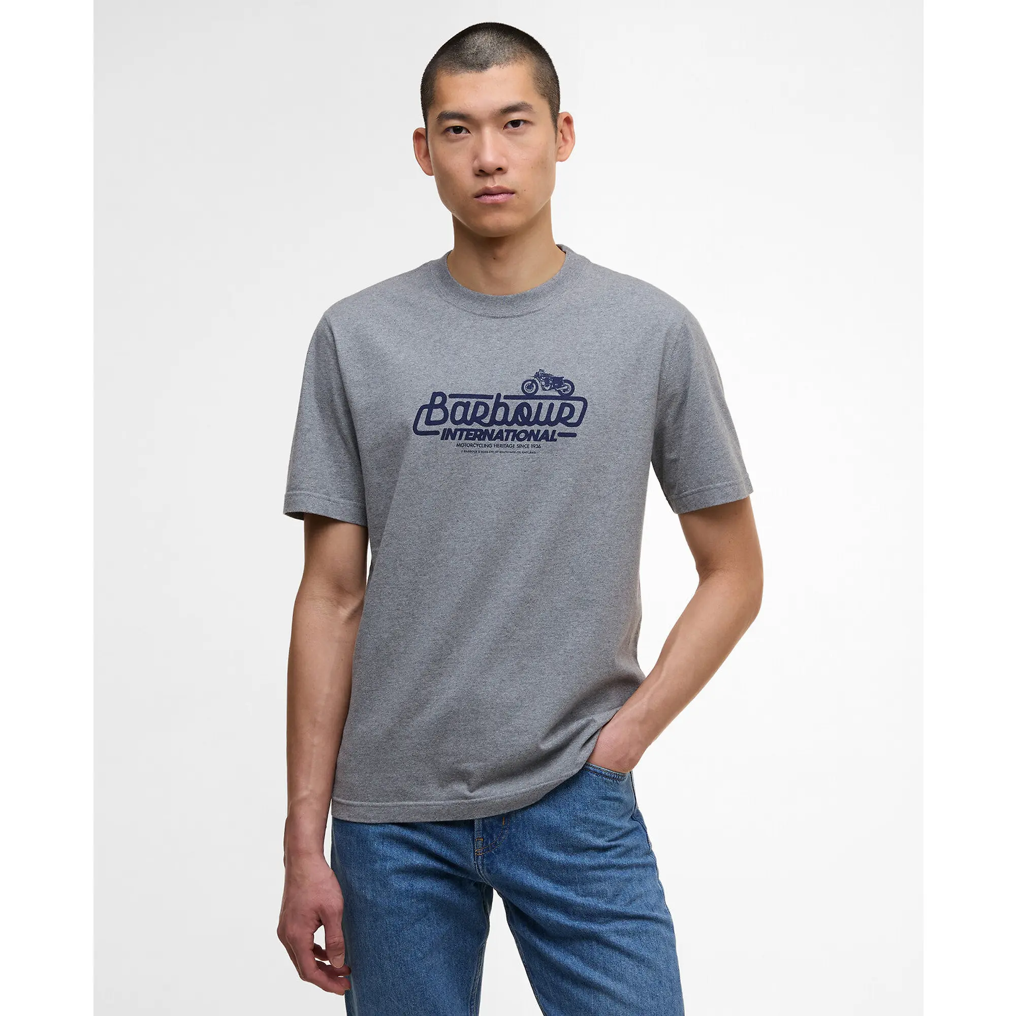 Product image 2 of 5 of Barbour International Men's Pillion Graphic T-Shirt - Anthracite Marl