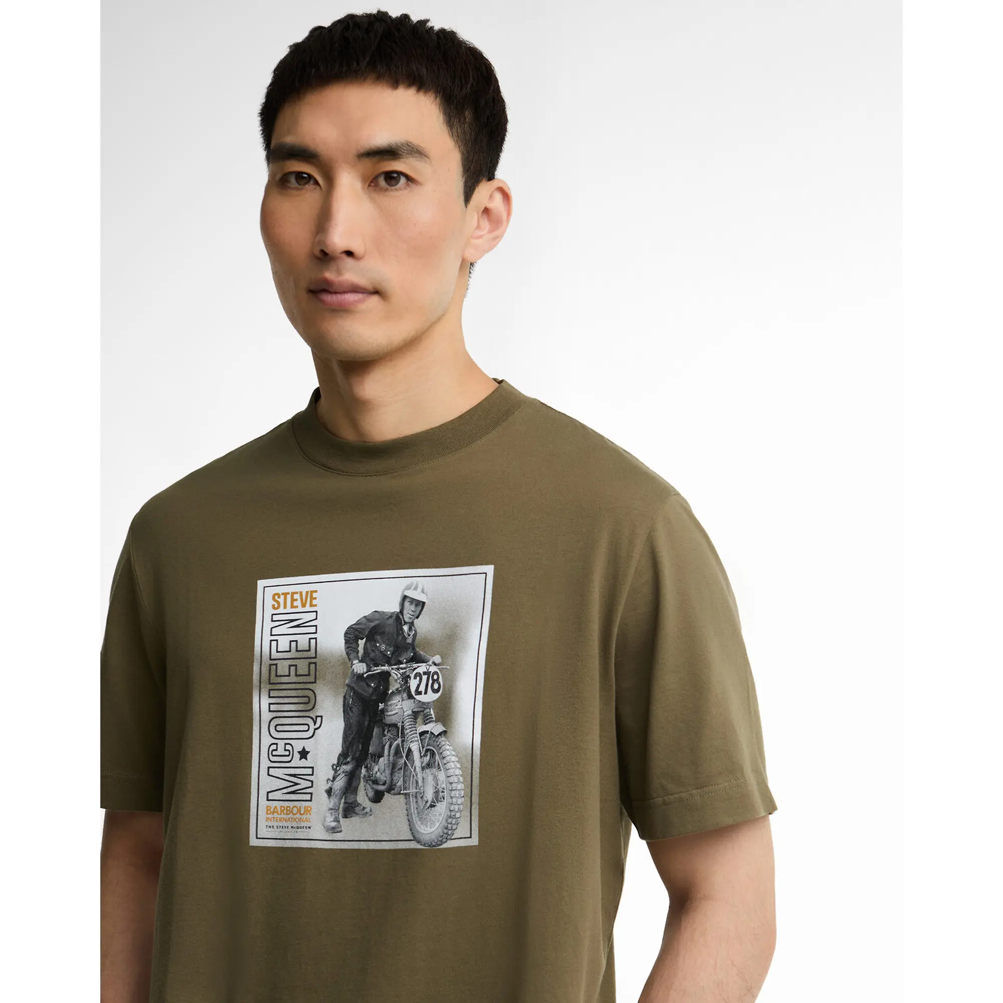 Product image 5 of 5 of Barbour International Men's SMQ Brandon Tee - Mid Olive