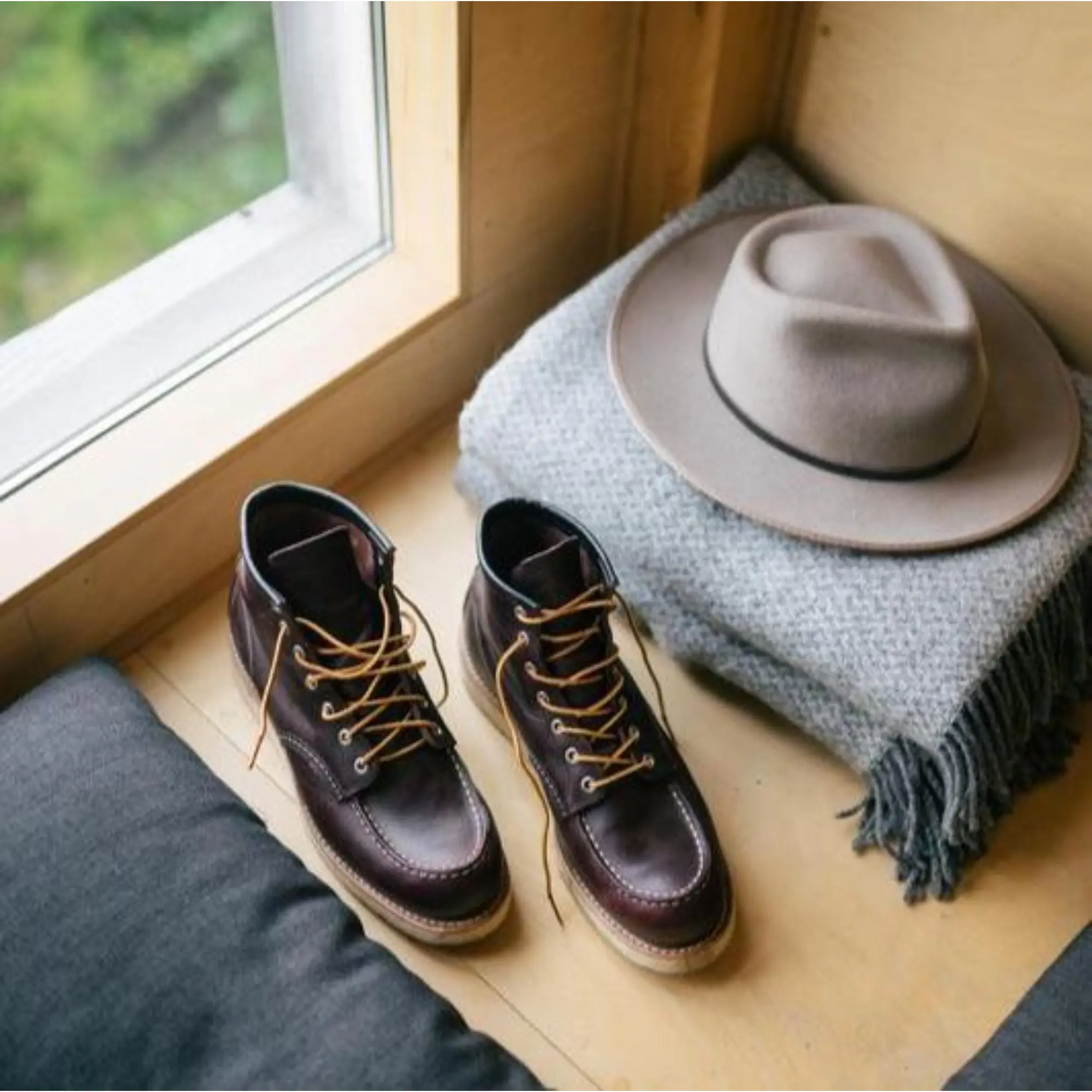 Product image 9 of 10 of Red Wing Classic Moc Toe 6" Boot Excalibur Leather - Black Cherry - Style 8847