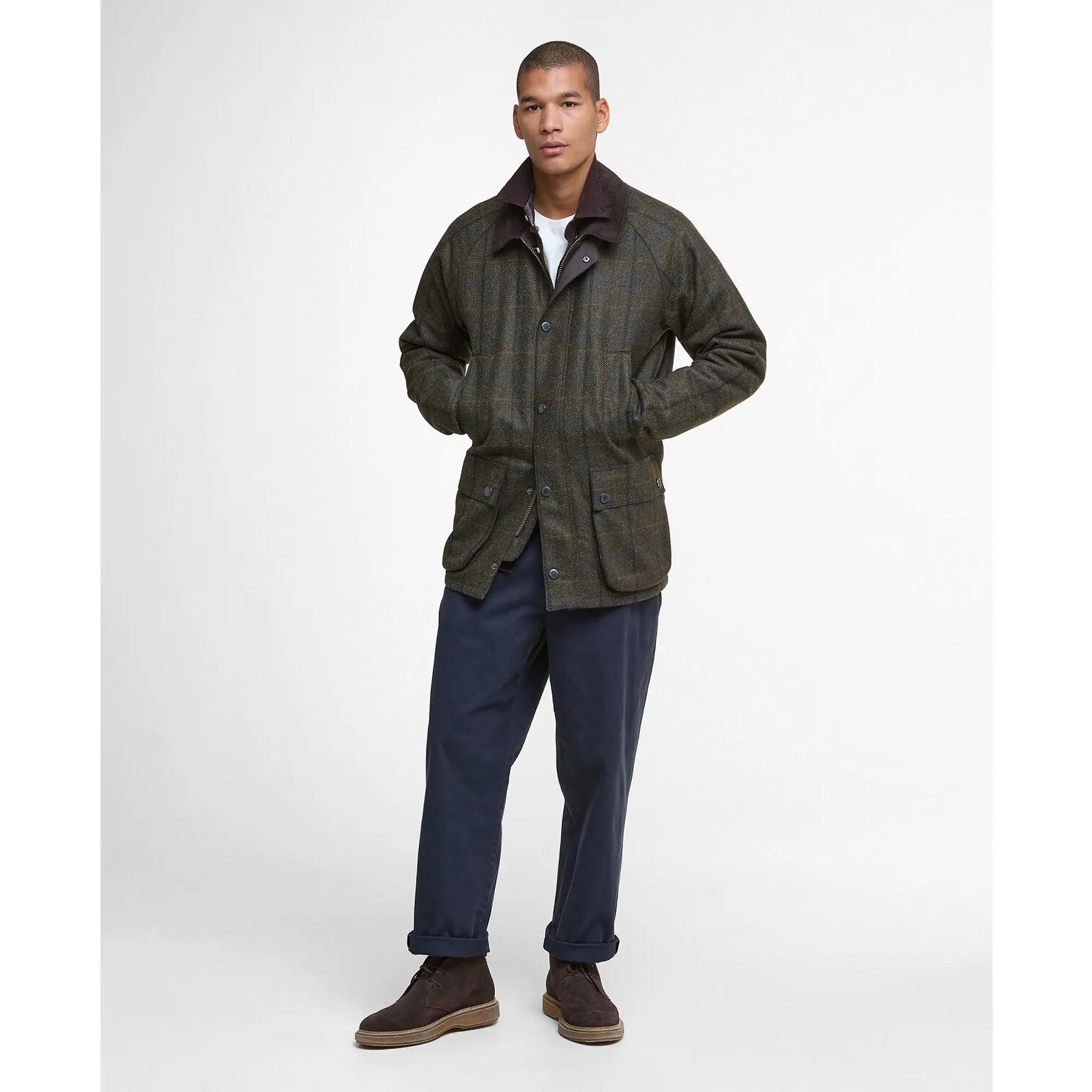 Product image 3 of 9 of Barbour Men's Bedale Check Wool Jacket - Brown