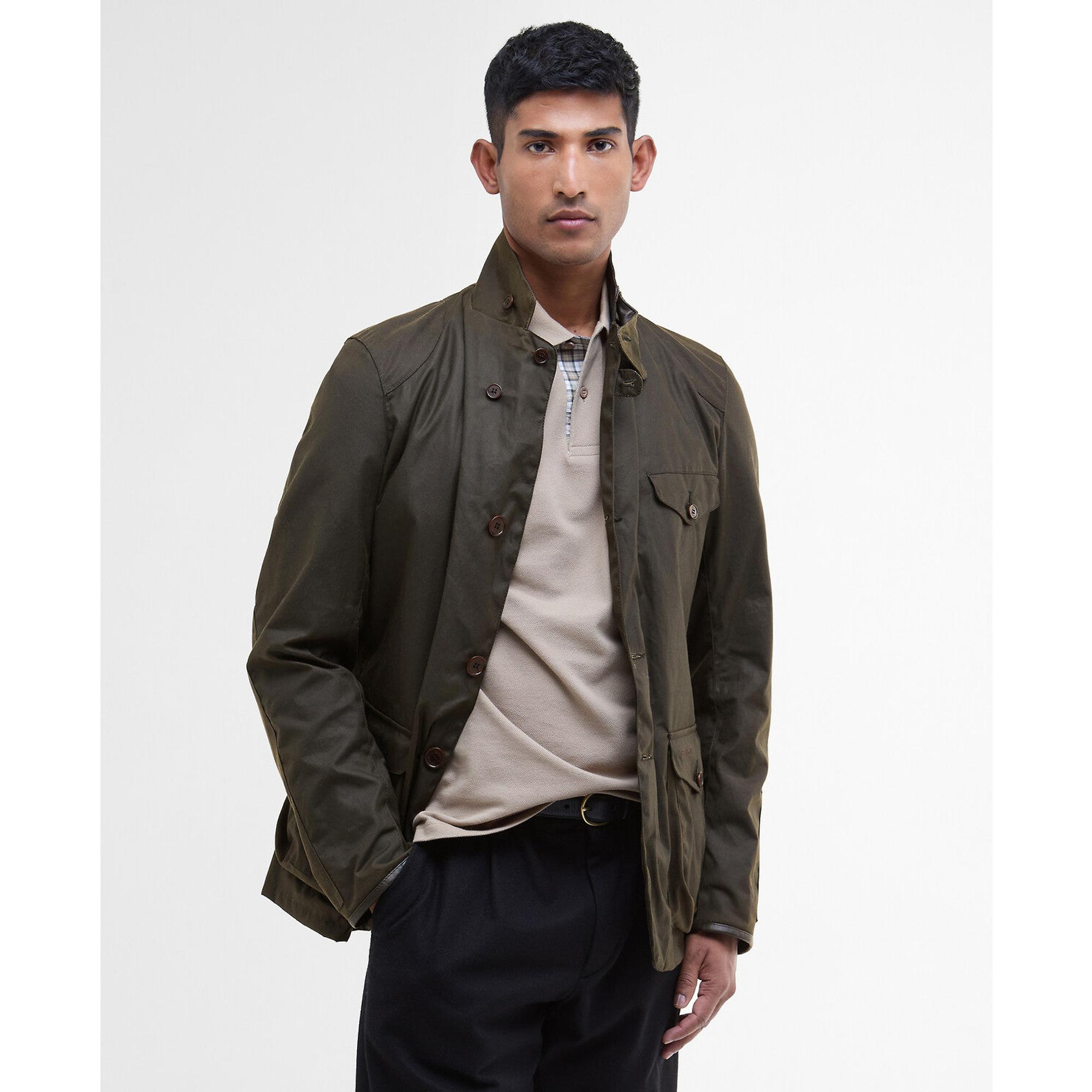 Barbour Men's Beacon Sports Wax Jacket - Olive | British Attire