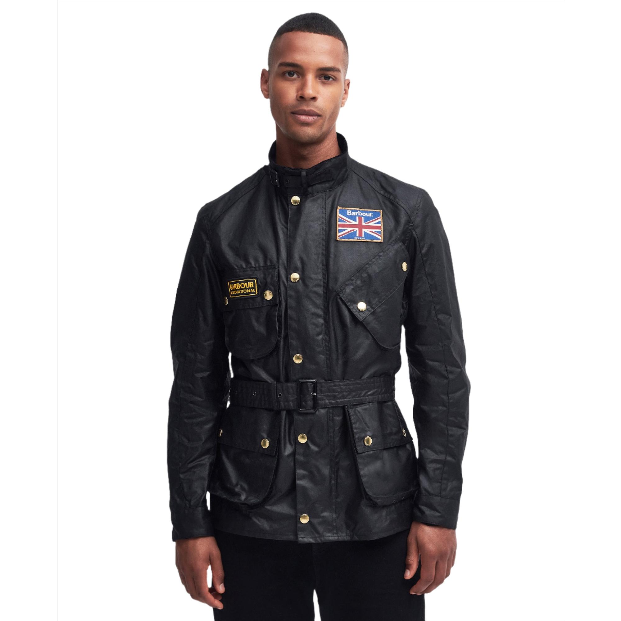 Barbour International Men's Union Jack Wax Jacket - Black