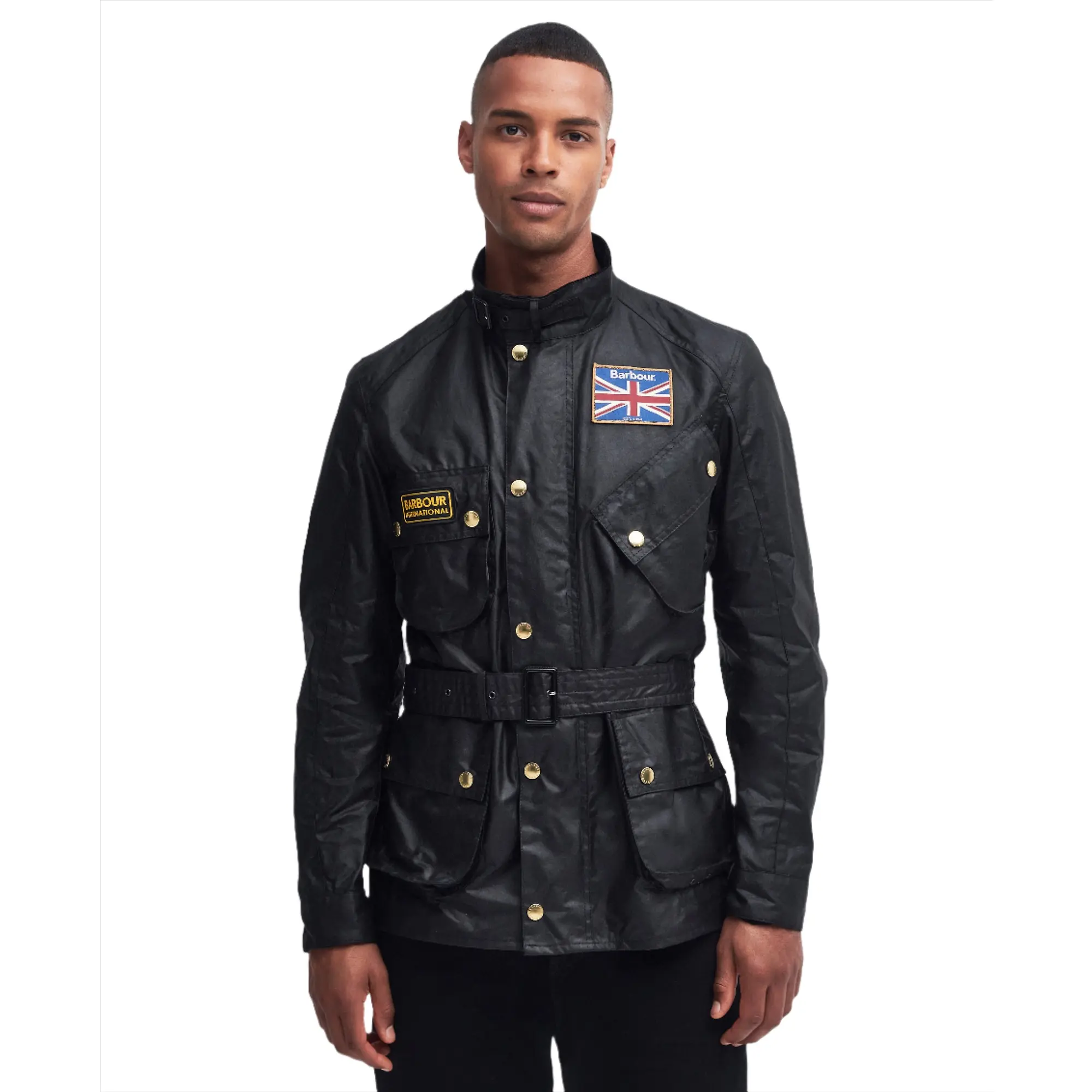 Product image 3 of 9 of Barbour International Men's Union Jack Wax Jacket - Black
