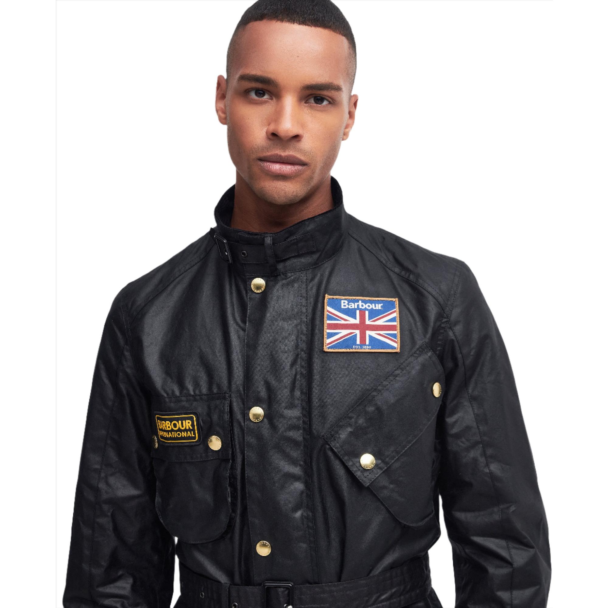Barbour International Men's Union Jack Wax Jacket - Black