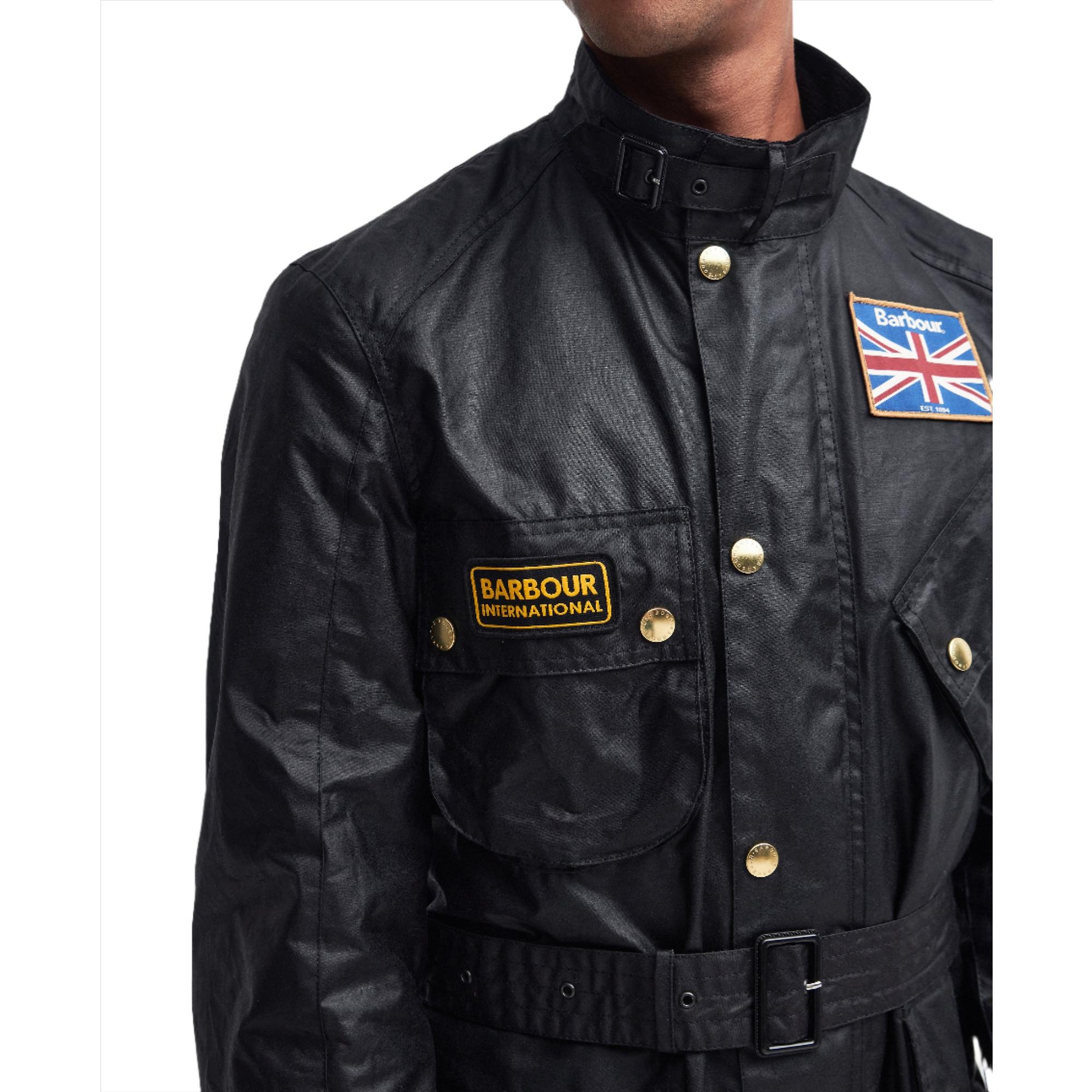売約済 Barbour union jack international M Barbour International Men's Union Jack Wax Jacket - Black