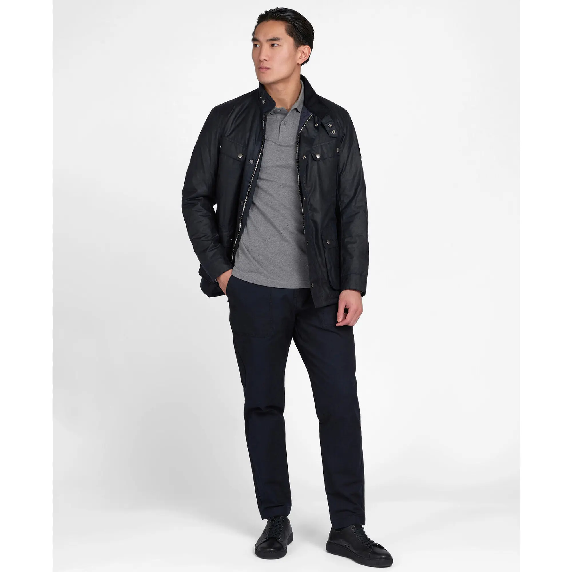 Product image 3 of 7 of Barbour International Men's Duke Wax Jacket - Navy