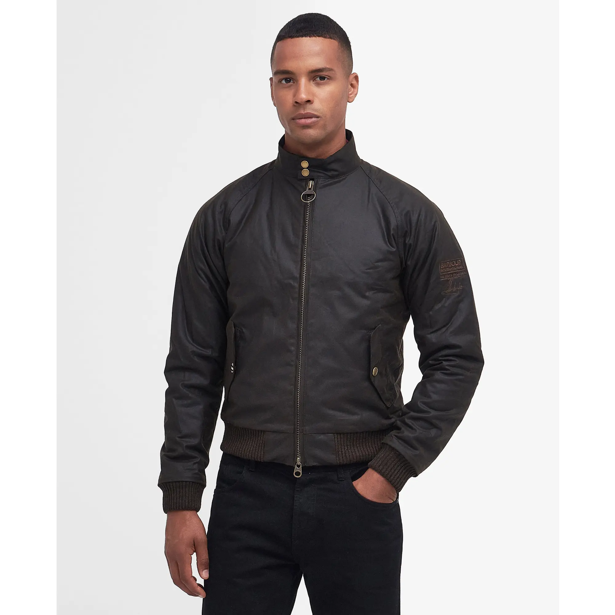 Product image 3 of 8 of Barbour International Men's Steve McQueen Merchant Wax Jacket - Olive