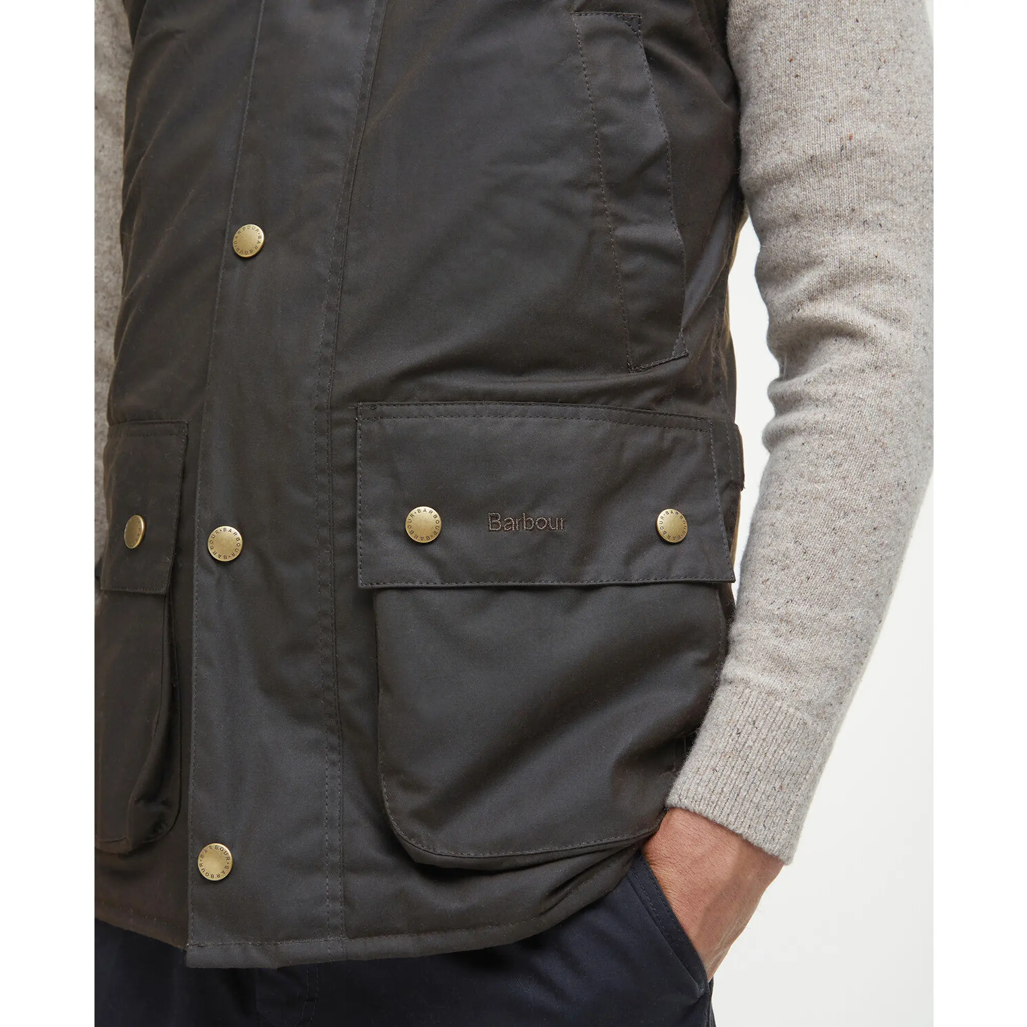 Product image 9 of 9 of Barbour Men's Westmorland Wax Gilet - Olive