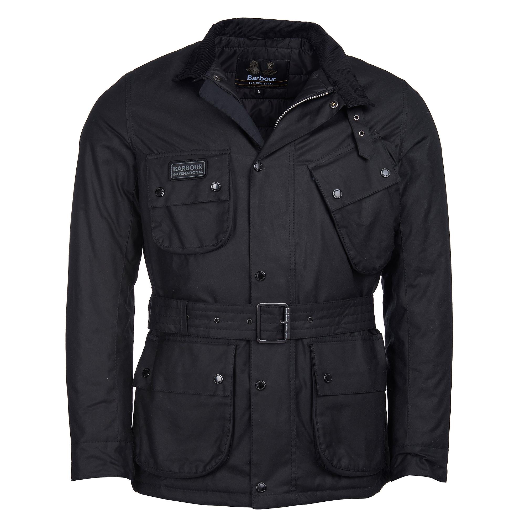Barbour International Men's Winter SL Slim Fit Wax Biker Jacket